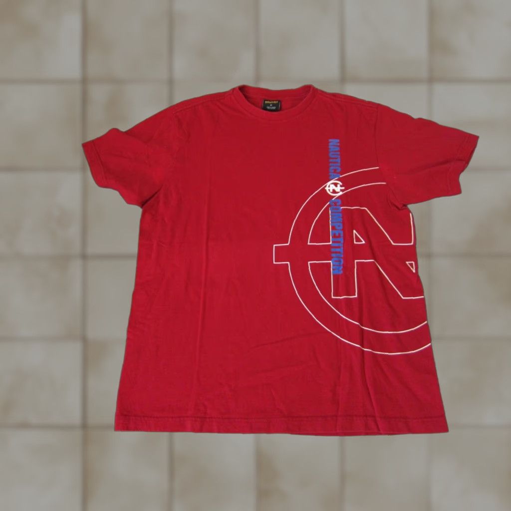Nautica VINTAGE Nautica Shirt Mens 90s Red Logo Canada Made in Canada Shirt M Cotton Crew Neck Short Sleeve Size US M / EU 48-50 / 2 - 1 Thumbnail