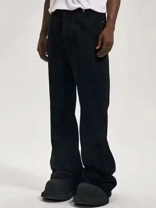 Japanese Brand Black Chunky Flared Denim Jeans Size US 32 / EU 48 - 3 Thumbnail