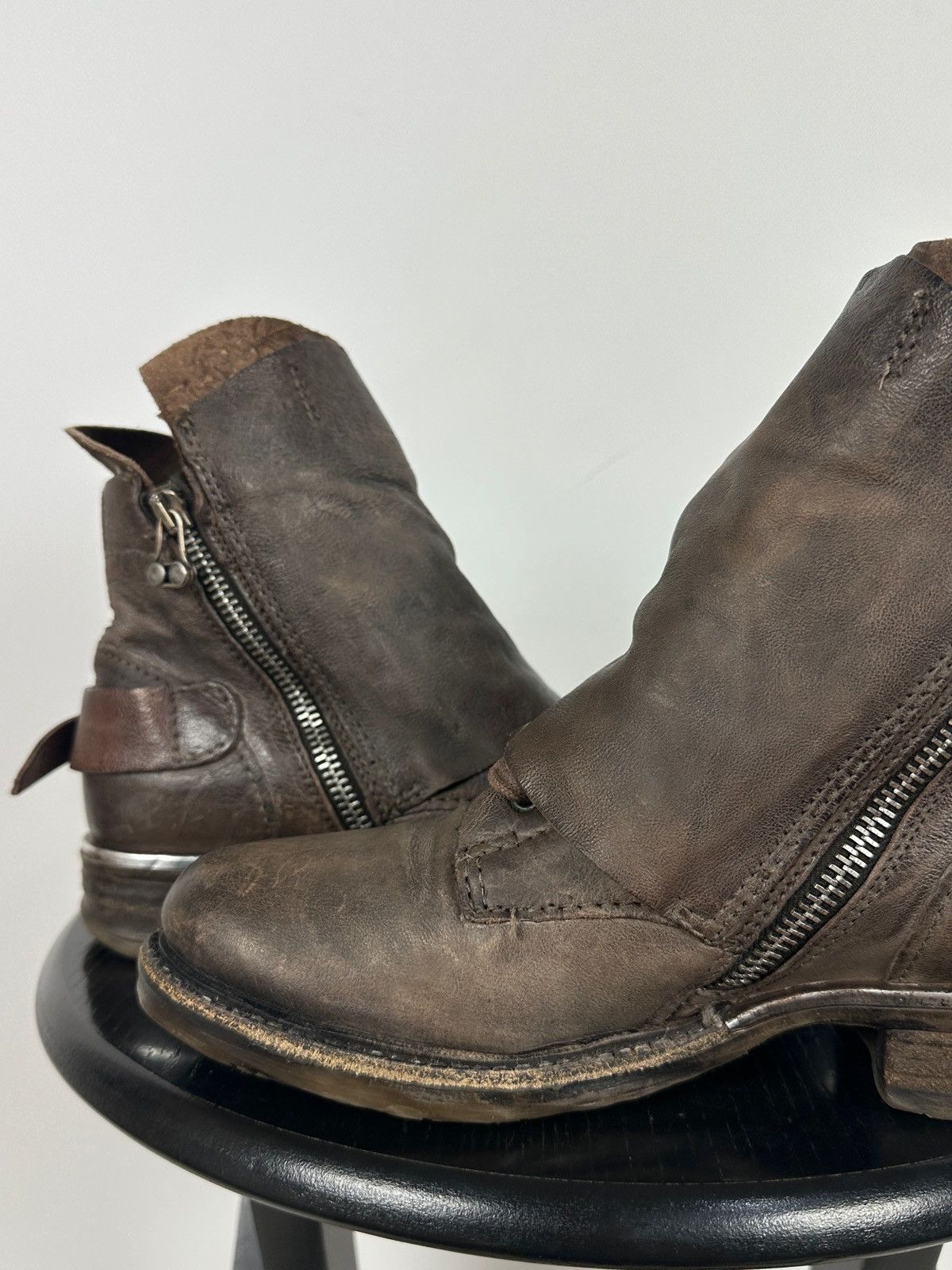 A.S.98 A.S.98. Airstep Brown Leather Buckle Biker Ankle Boots Size US 6 / IT 36 - 22 Thumbnail