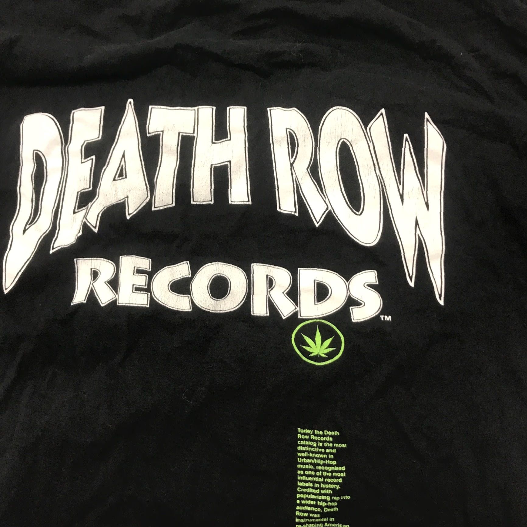 Vintage Death Row Records 2021 Limited Edition T-Shirt Men L Black Adults only SS/AW 91 Shirt Size US L / EU 52-54 / 3 - 6 Thumbnail