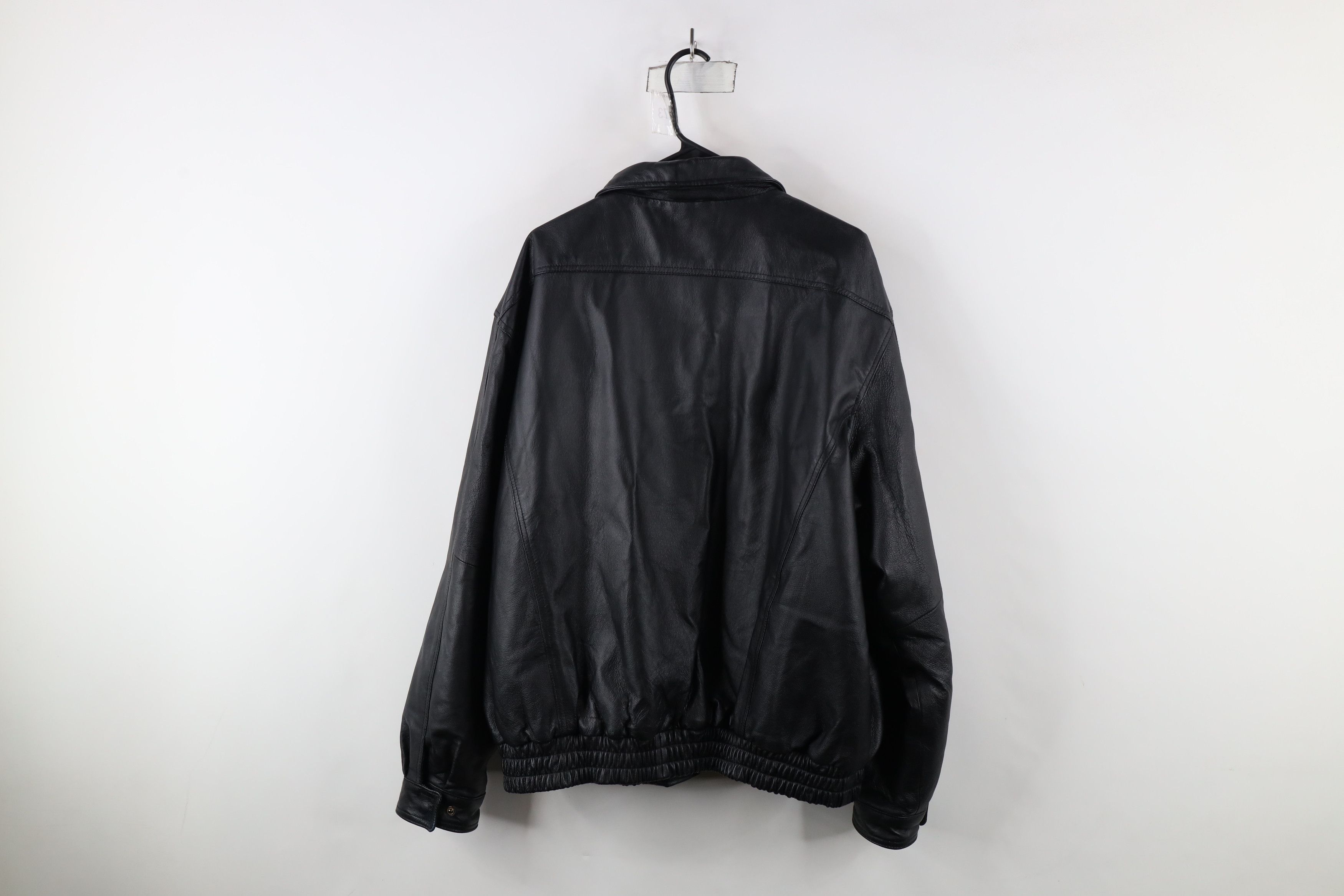Vintage Vintage 90s Streetwear Leather CSX Docks Bomber Jacket Black Size US XL / EU 56 / 4 - 15 Thumbnail