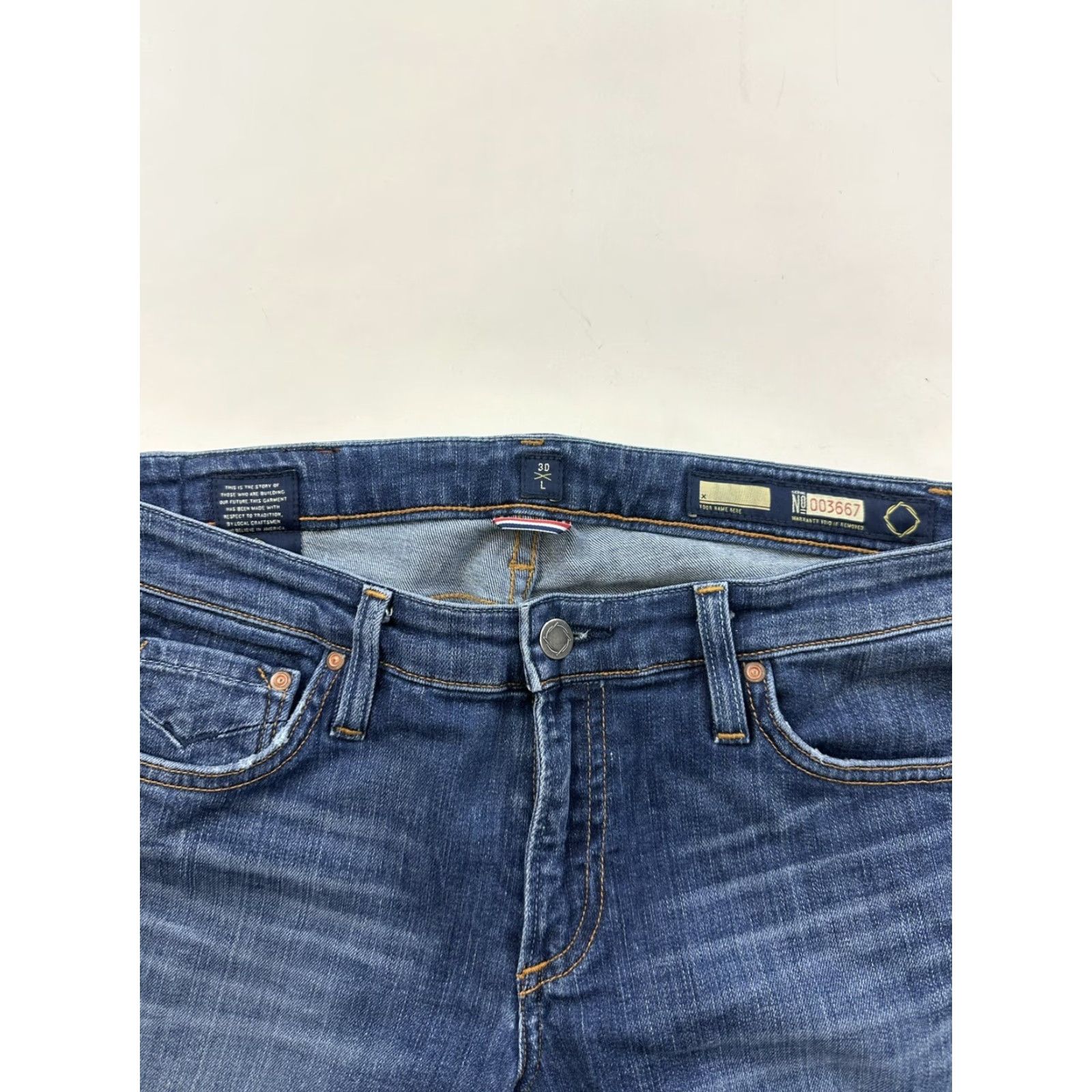 Denime Bluer Jeans Women 30 Blue Denim Made in USA Taper Work Skinny Stretch Pants Size 30" / US 8 / IT 44 - 3 Thumbnail