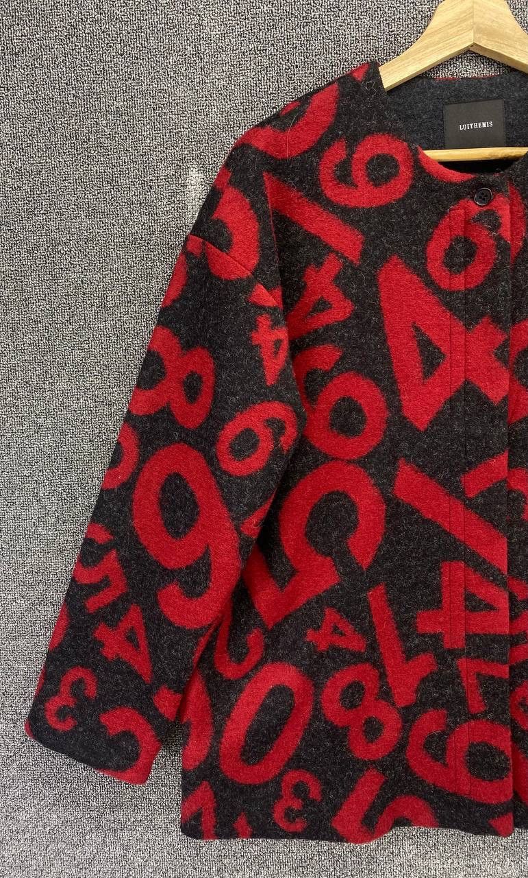 Japanese Brand Vintage Luithemis Zucca Monogram Wool Cardigan Jacket Size M / US 6-8 / IT 42-44 - 3 Thumbnail