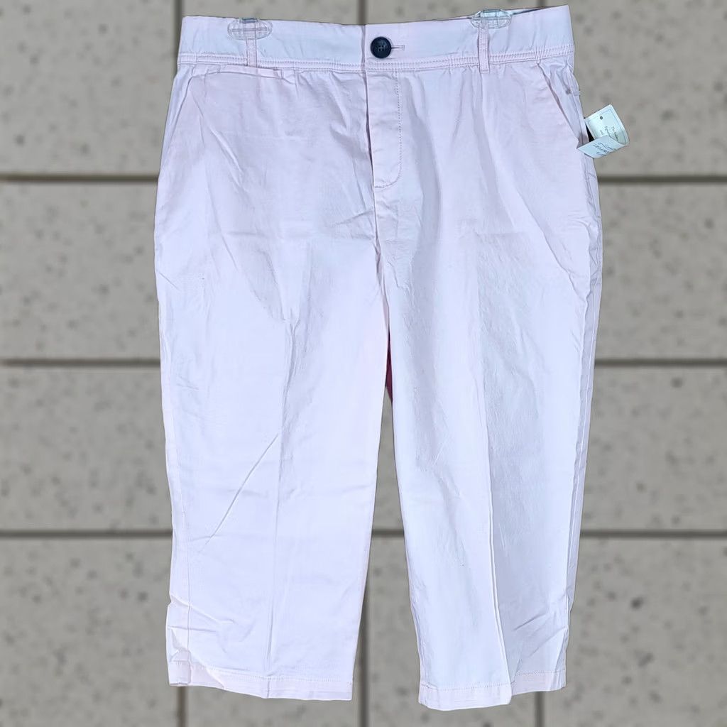 Vintage Christopher Banks Capri Pants Pink 12P Petite Flat Front Cotton Spandex Signature Comfort Women Pants Capri 12P Pink Mens? Size 34" / US 12 / IT 48 - 1 Thumbnail