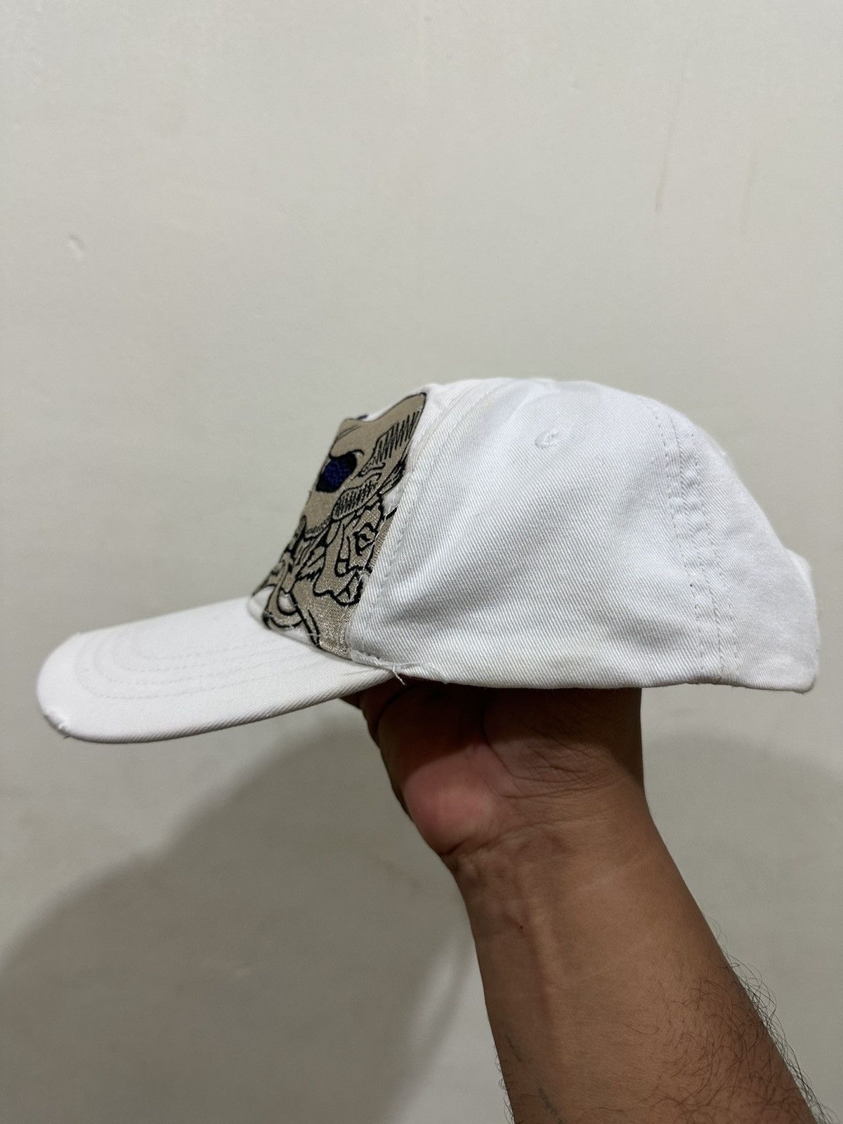 Christian Audigier × Ed Hardy × Vintage VTG Distress SKULL Embroid Punk Carbon Brand Baseball Hat Size ONE SIZE - 3 Thumbnail