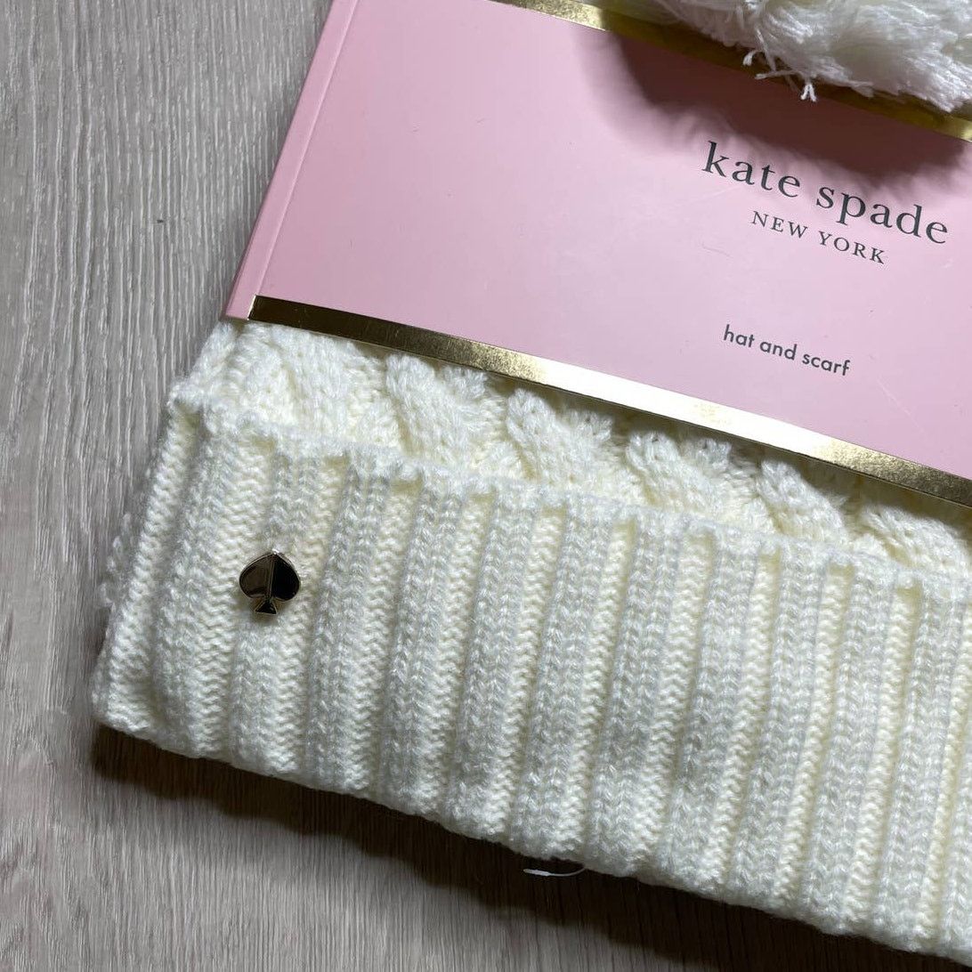 Kate Spade kate spade Cable-Knit Beanie Hat & Muffler scarf Set Cream Size ONE SIZE - 2 Thumbnail