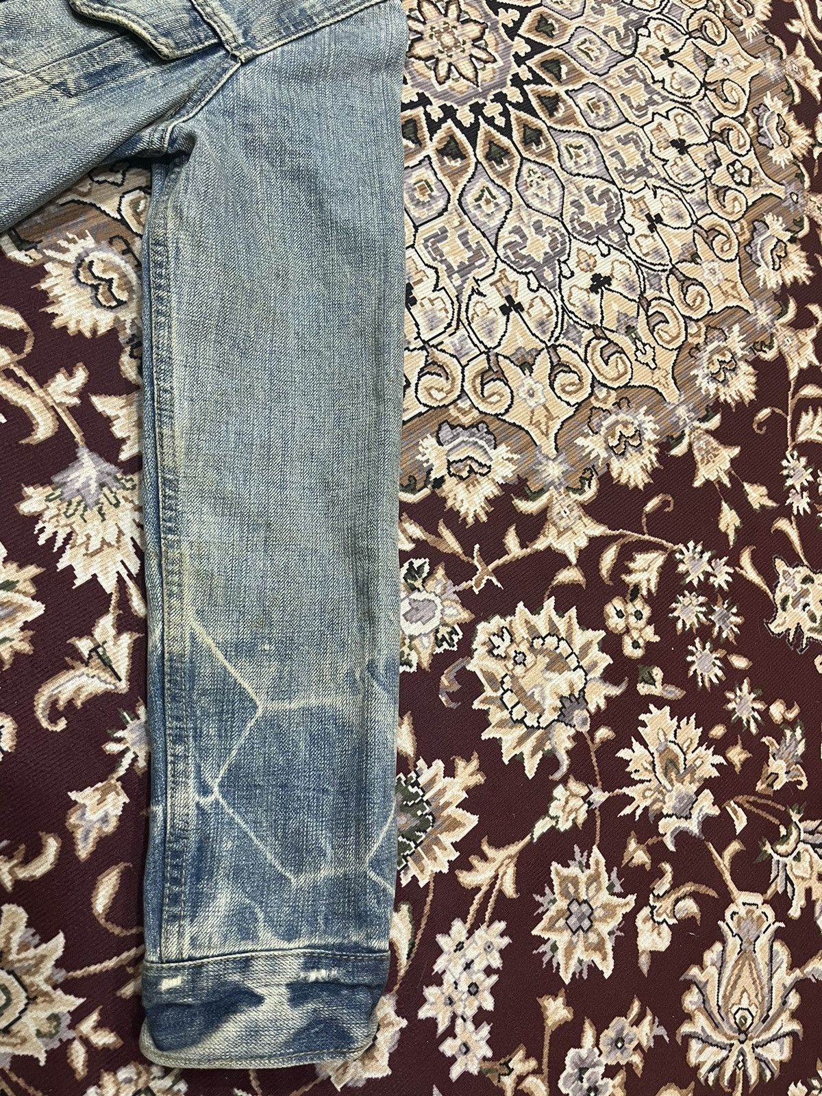 OMNIGOD Vintage Domingo Omnigod Distressed Stain Denim Jacket Size XS / US 0-2 / IT 36-38 - 5 Thumbnail