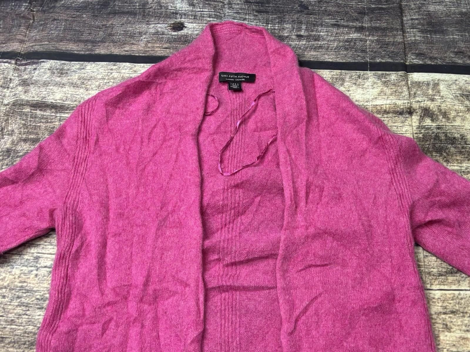 Saks Fifth Avenue Saks Fifth Avenue Cardigan Sweater Womens S Cashmere Open Size S / US 4 / IT 40 - 4 Thumbnail