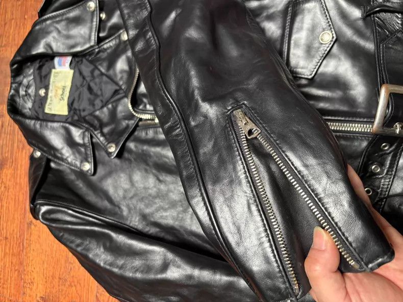Schott Schott 618HH classic horseskin cable-stayed motorcycle lea Size US XL / EU 56 / 4 - 5 Thumbnail
