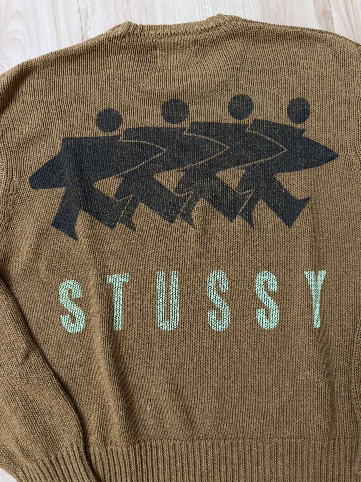 Stussy Stussy Surfman Icon Cotton Linen Crew Knitted Sweater Brown Size US M / EU 48-50 / 2 - 2 Thumbnail