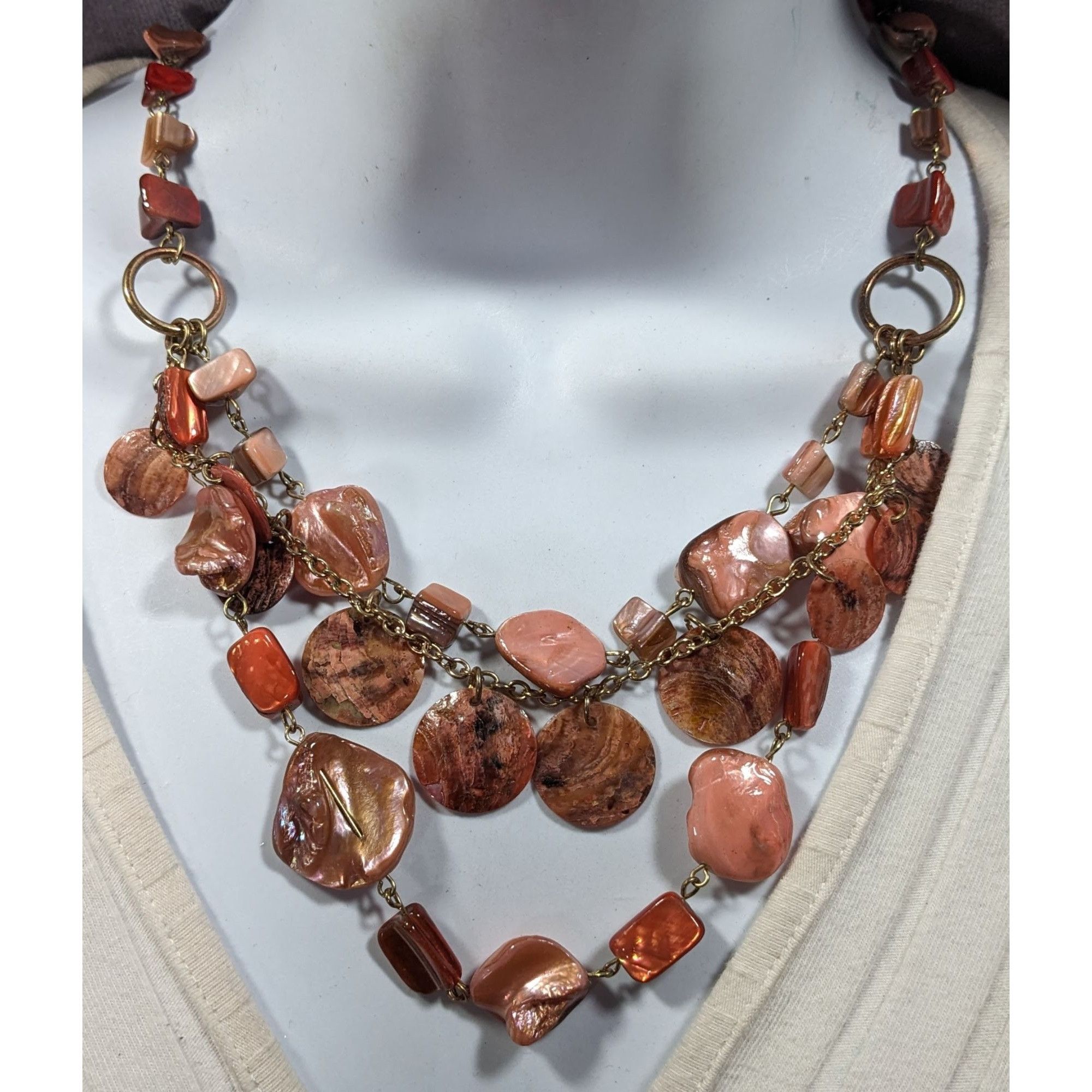 Other Vintage Mermaidcore Rose Pink Multilayer Shell Chip And Disc Size ONE SIZE - 4 Thumbnail