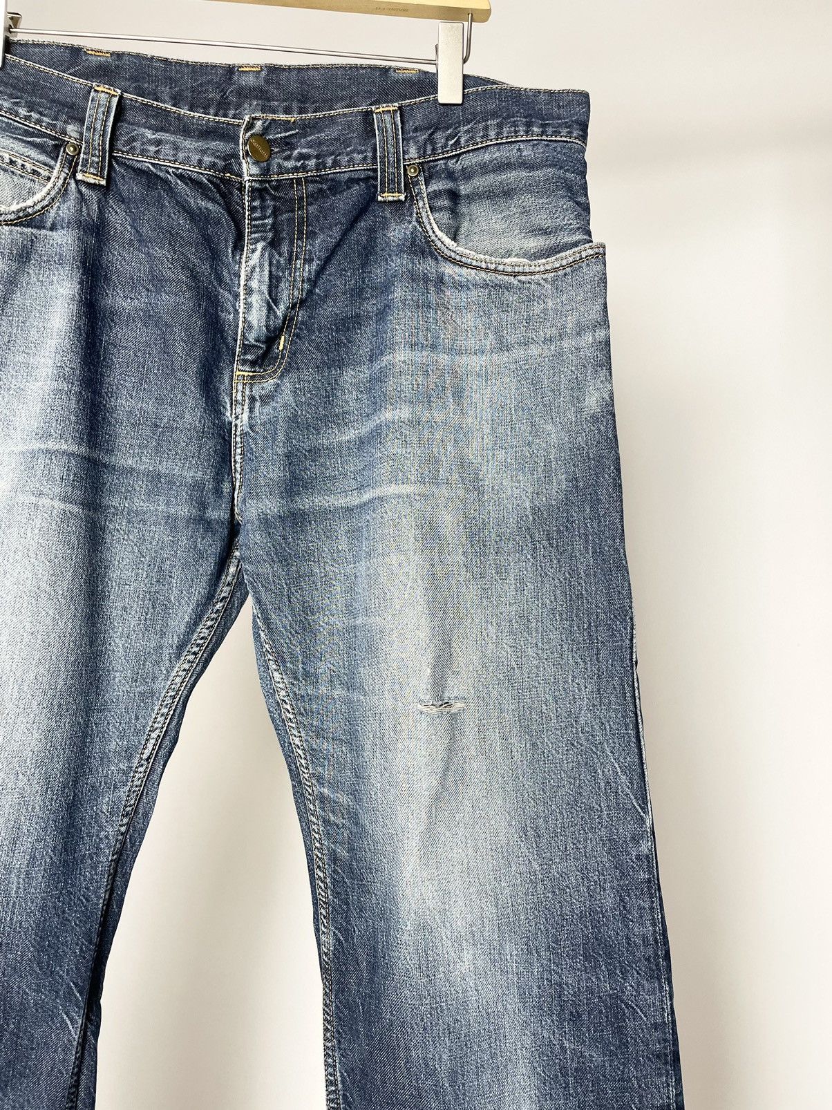 Carhartt Vintage Carhartt Distressed Ripped Denim Jeans Rockin Pants Size US 36 / EU 52 - 9 Thumbnail
