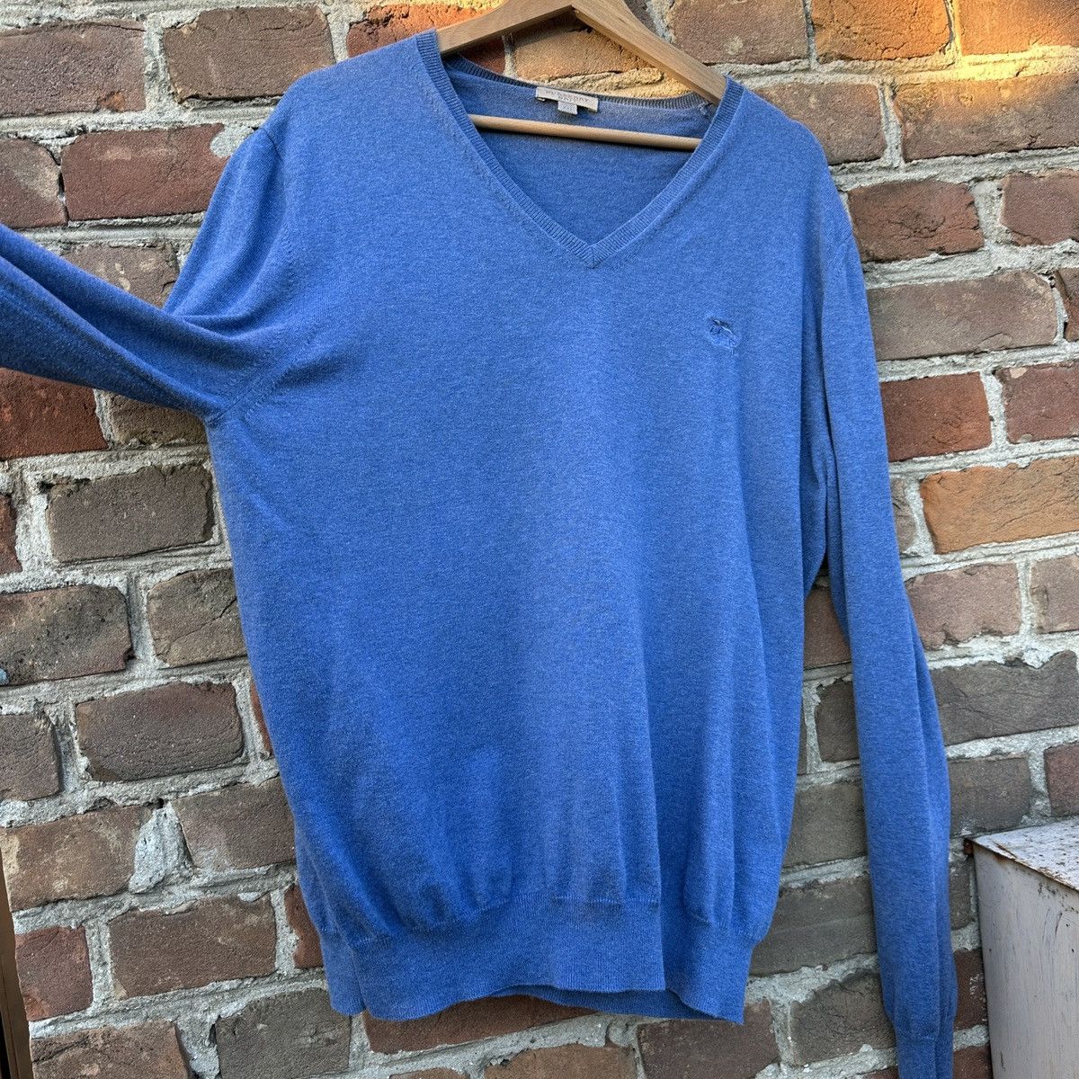 Burberry Burberry Brit V-Neck Sweater Jumper Blue London Premium Size US XXL / EU 58 / 5 - 6 Thumbnail