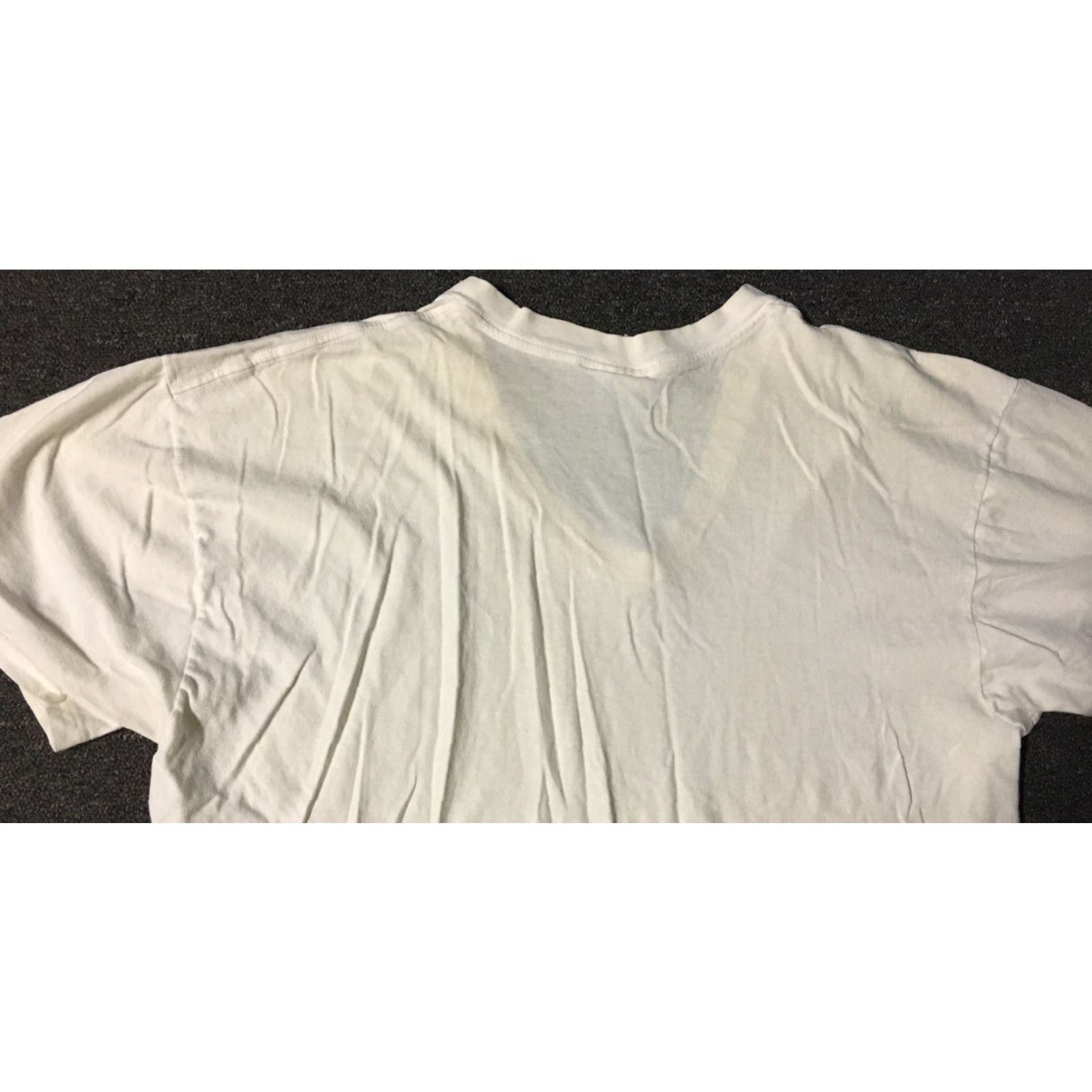 Vintage Vtg 90s Faded V Neck Shirt XL White USA Grunge Biker Punk Skate 80s 90s Vintage single stitch Mens T-Shirt Size US XL / EU 56 / 4 - 7 Thumbnail