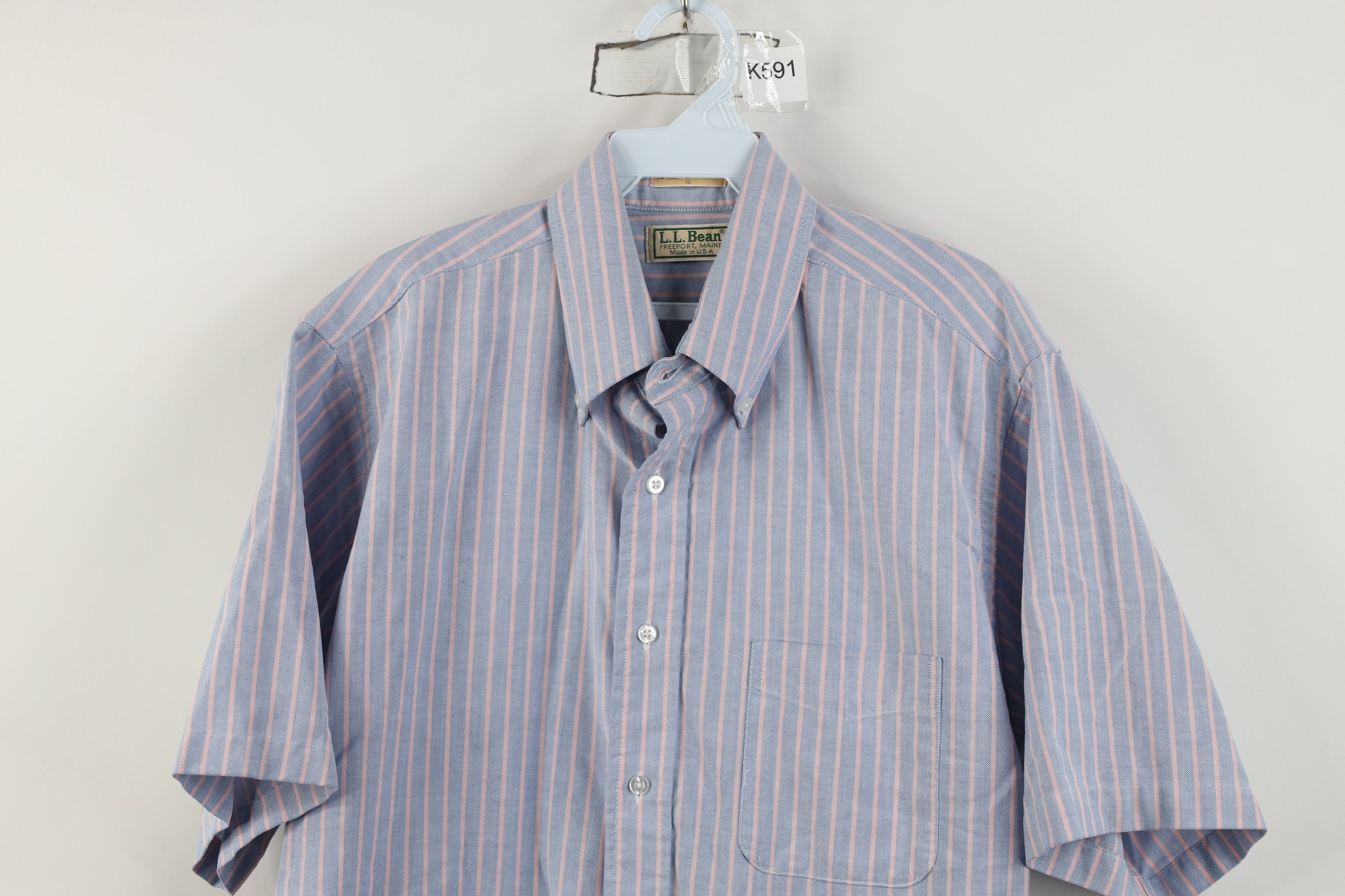L.L. Bean Vintage 90s LL Bean Short Sleeve Button Down Shirt USA Size US L / EU 52-54 / 3 - 2 Thumbnail