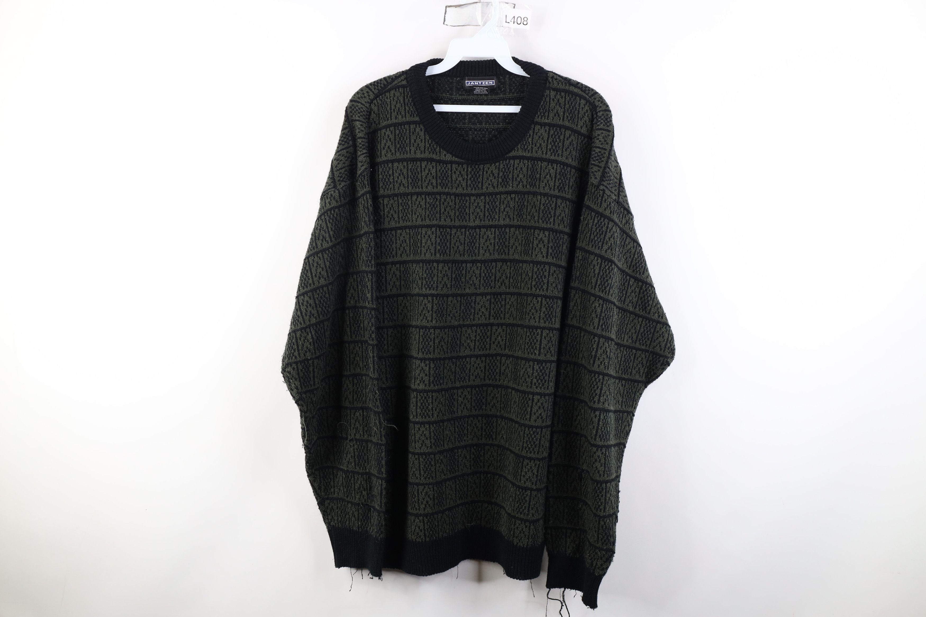 Vintage Vintage 90s Streetwear Checkered Knit Crewneck Sweater Size US XL / EU 56 / 4 - 1 Thumbnail