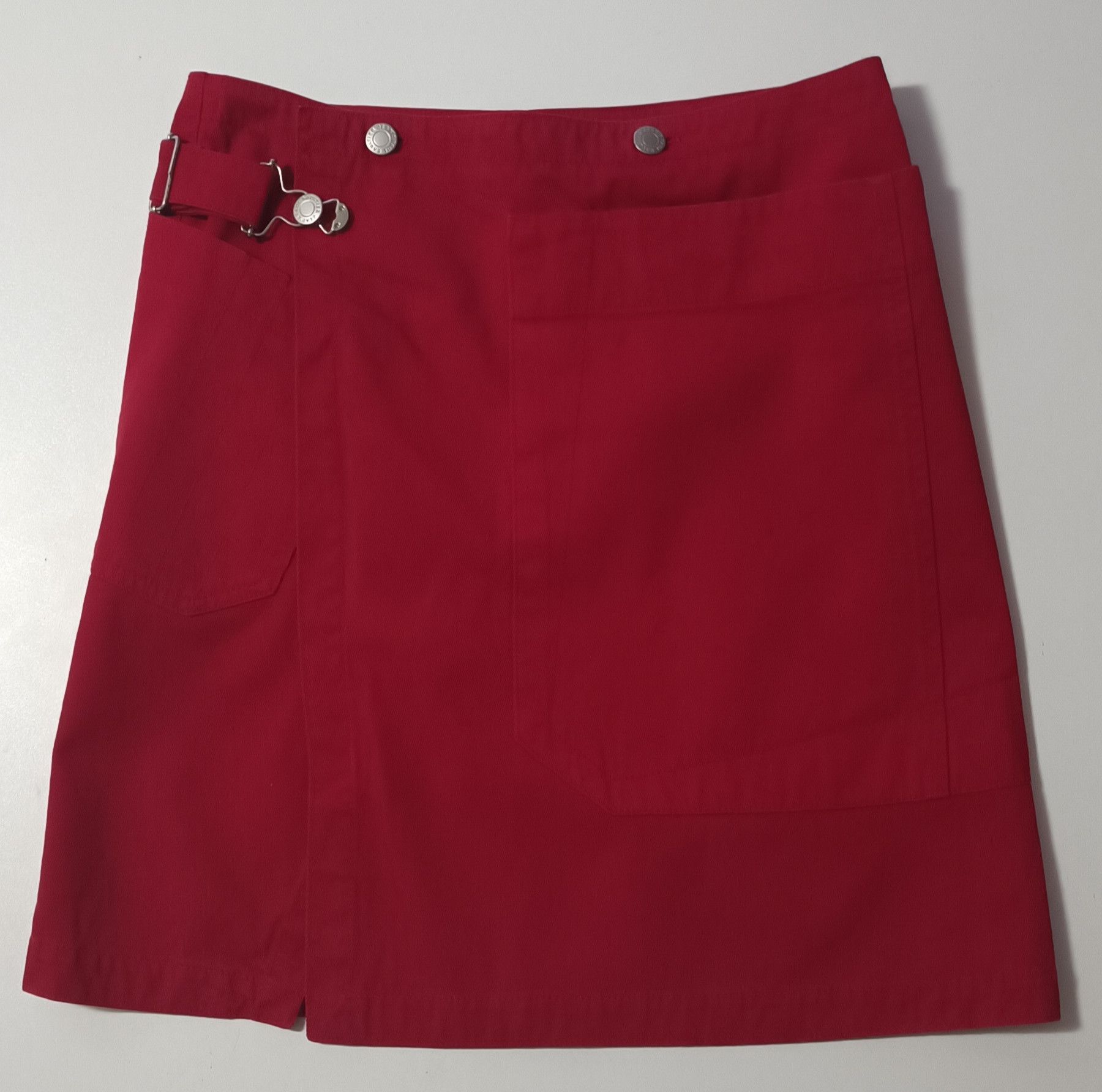 Jean Paul Gaultier 2000's - Asymmetric mini skirt in red denim Size 27" / US 4 / IT 40 - 13 Thumbnail
