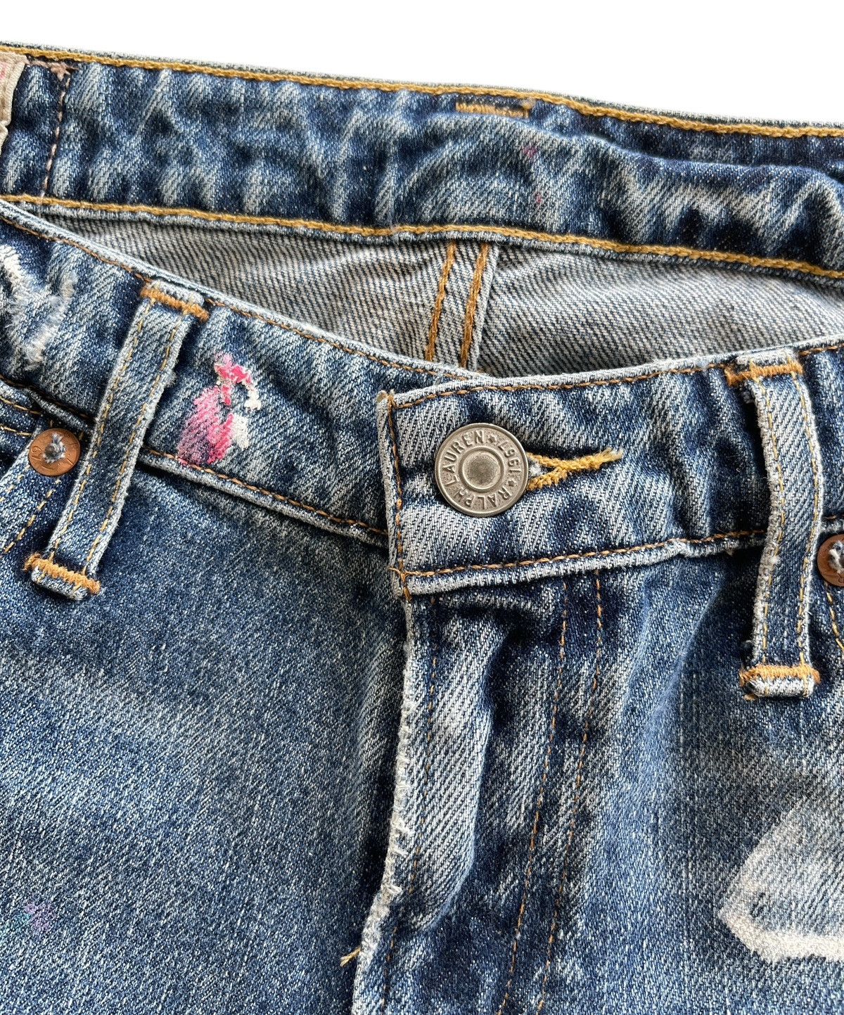 Polo Ralph Lauren Polo RL Paint Splatter Distressed Astor Slim Boyfriend Denim Size 28" / US 6 / IT 42 - 11 Thumbnail
