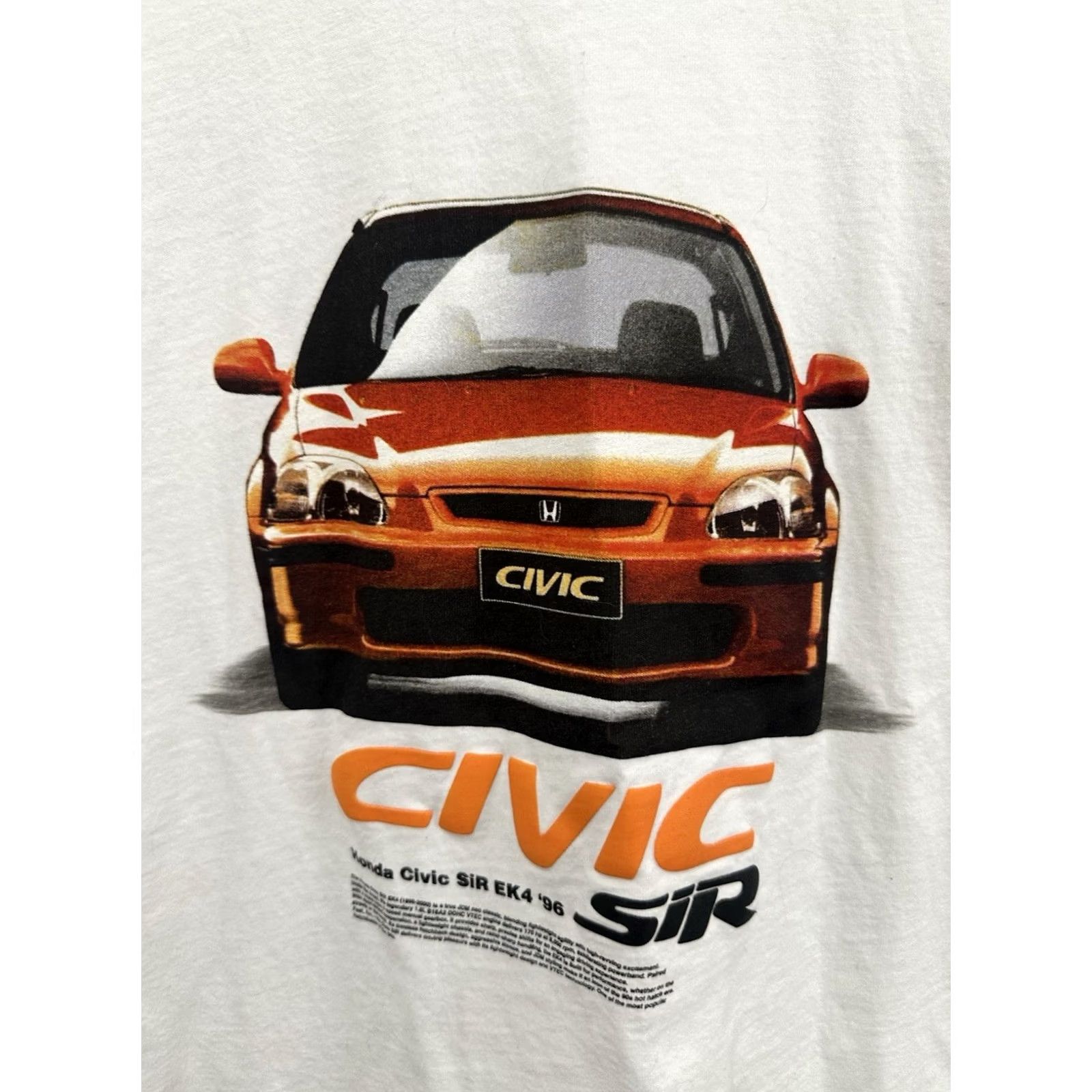 Honda Honda Civic SR 1996 Promo Doubled Sided Boxy Cropped T-Shirt Size L White Mens Short Sleeve Shirt Racing Car Street Style Size US L / EU 52-54 / 3 - 4 Thumbnail