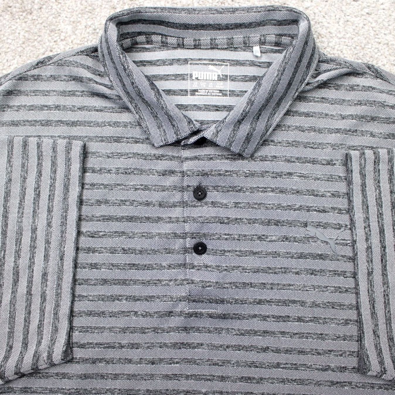 Puma PUMA Polo Shirt Mens 2XL Gray Striped Golf Short Sleeve Stretch Pullover Polo Shirt Mens 2XL Gray Striped Golf Short Sleeve Stretch Pullover Size US XXL / EU 58 / 5 - 2 Thumbnail