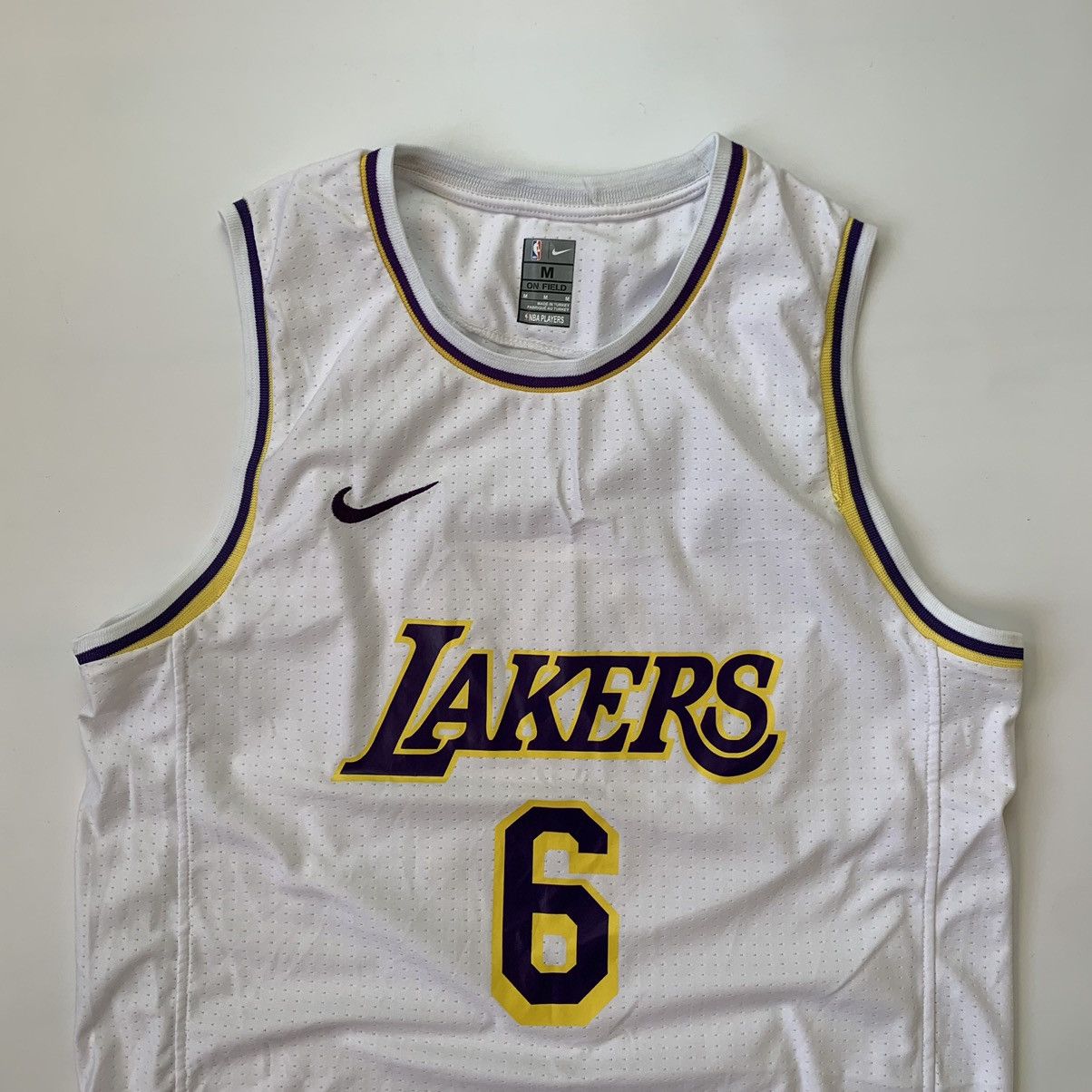 NBA Nike NBA Lakers Lebron James 6 White Jersey Size US M / EU 48-50 / 2 - 2 Thumbnail