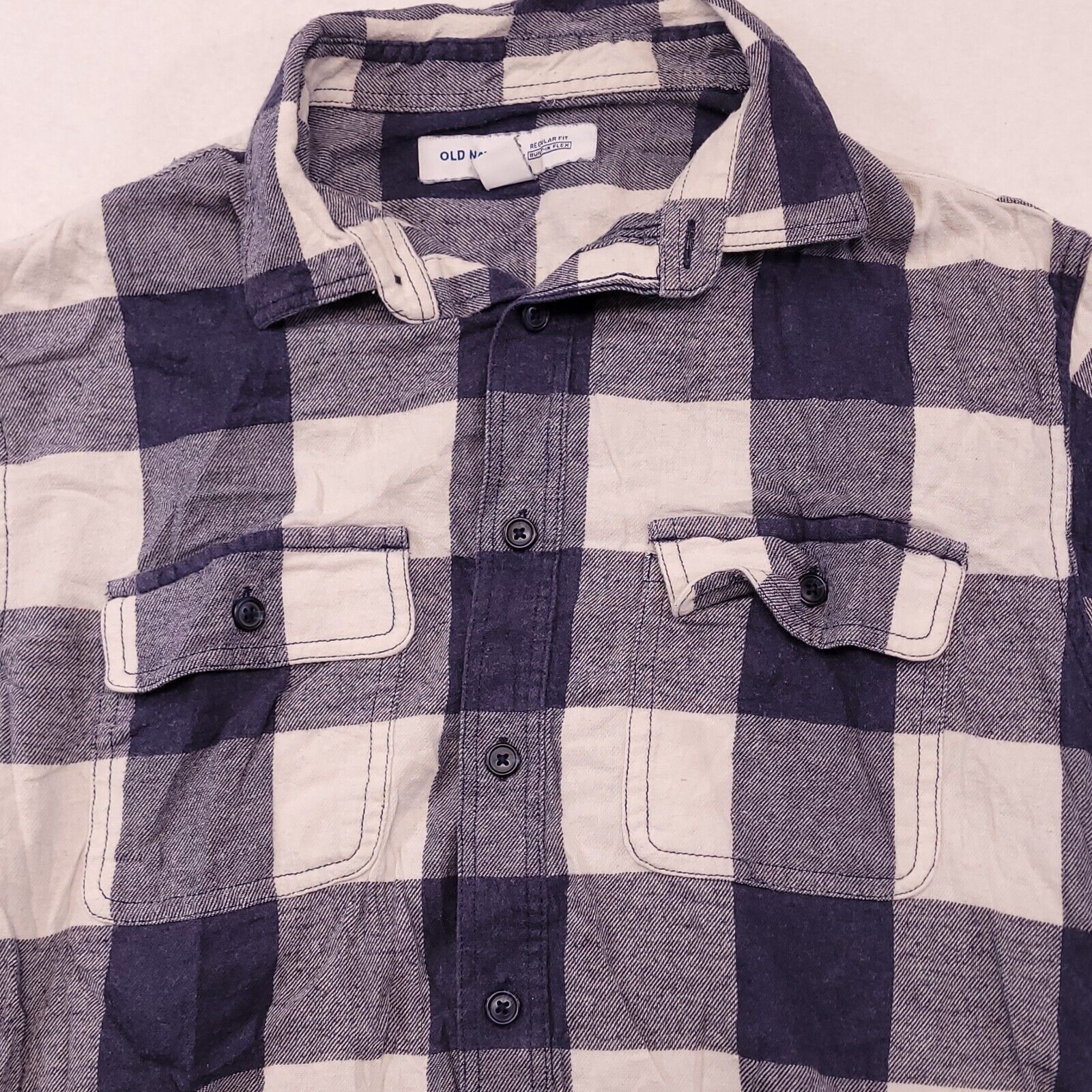 Old Navy Old Navy Buffalo Check Flannel Shirt Mens Size Medium M Blue Size US M / EU 48-50 / 2 - 1 Thumbnail