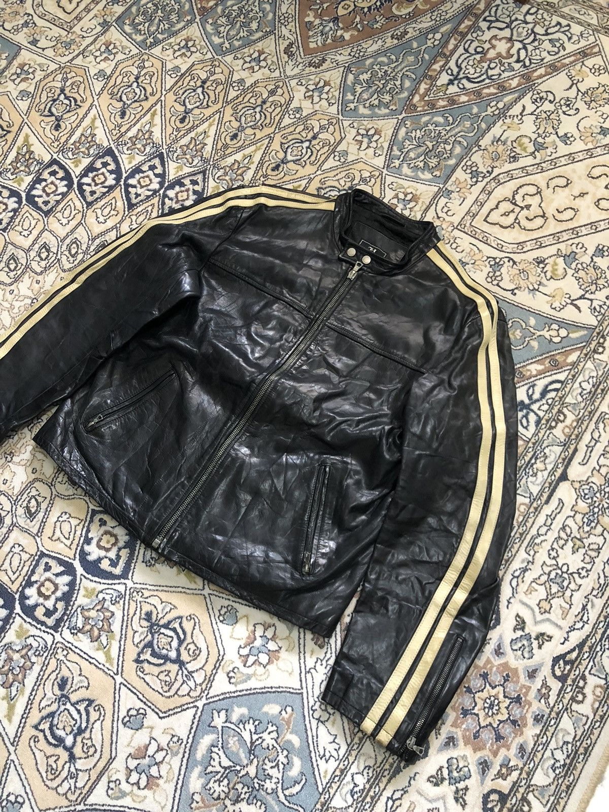 Tommy Hilfiger Rare❗️Tommy Hilfiger Premium Cafe Racer Leather Jacket Size US L / EU 52-54 / 3 - 3 Thumbnail