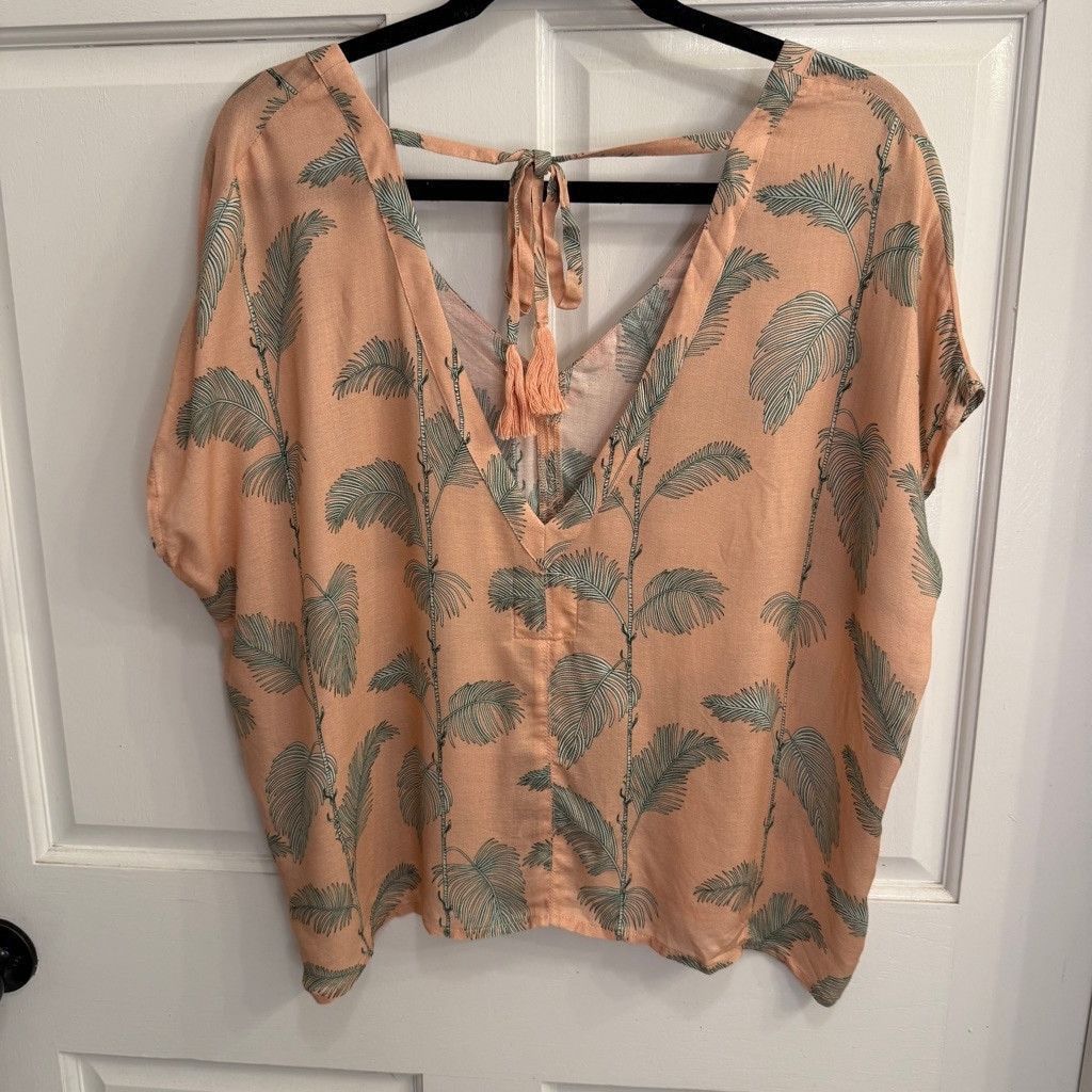 Chaser Brand Women's Chaser Blouse, Size S, Peach and Green Size S / US 4 / IT 40 - 1 Thumbnail