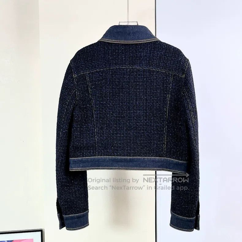 Chanel Chanel 18P blue and black woven denim stitching jacket Size M / US 6-8 / IT 42-44 - 2 Thumbnail
