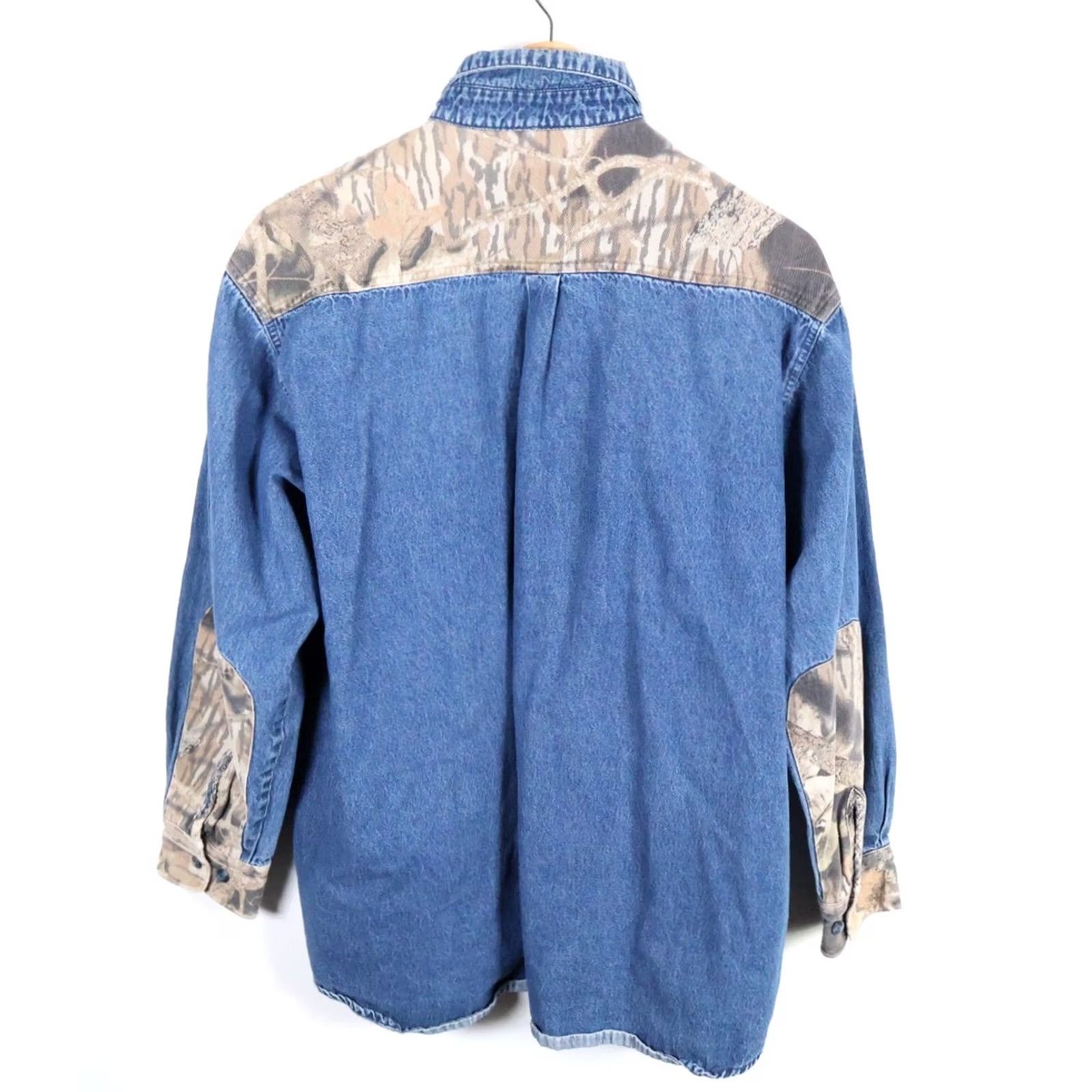 Denime Scottish Greys Denim Shirt Men's Large Blue Camo Grunge 90s Casual Workwear Button-Up Long Sleeve Denim Shirt Size US L / EU 52-54 / 3 - 2 Thumbnail