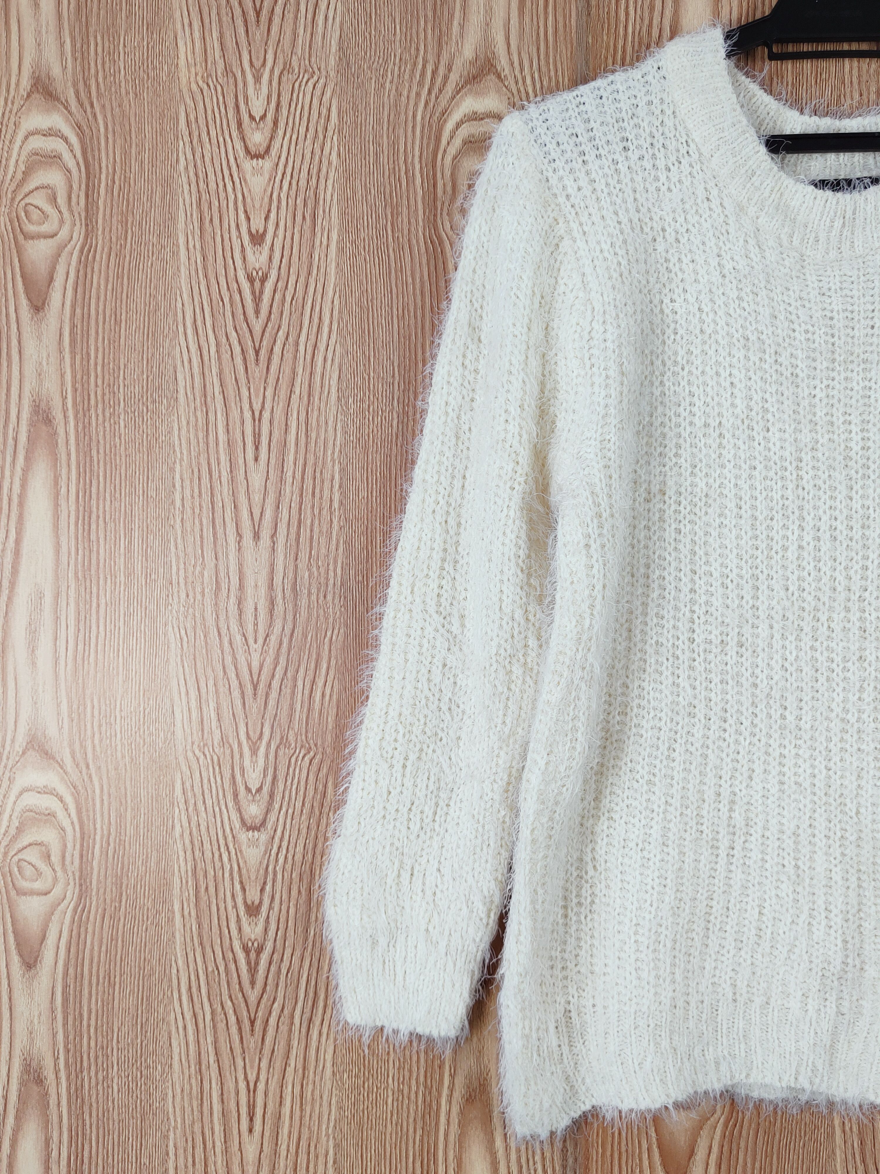 Japanese Brand × Vintage Lovepeace Ivory Shag Shaggy Fur Mohair Knitwear #W763 Size M / US 6-8 / IT 42-44 - 3 Thumbnail