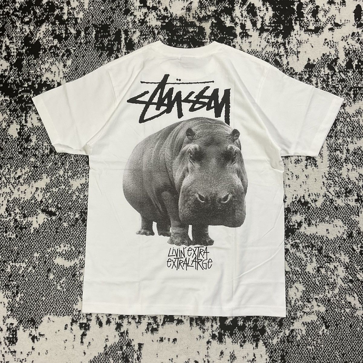 image of Stussy Big Hippo Tee In White - M, Men's (Size Medium)