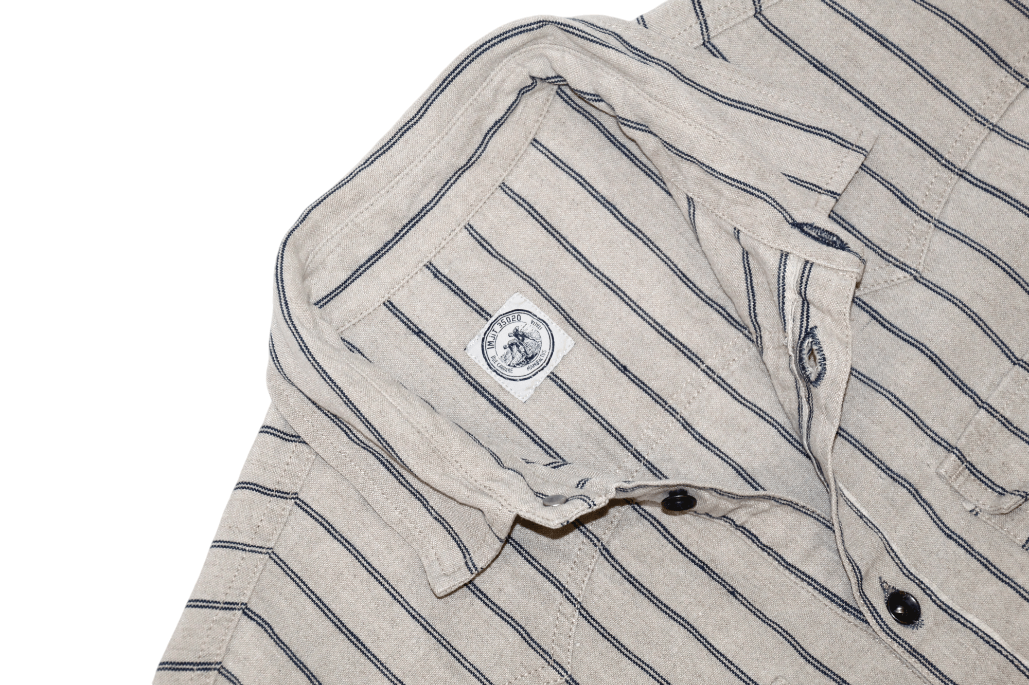 Japanese Brand IMjiT35020 Manufactus Srl Woven Raw Linen 18oz Western Shirt Size US XL / EU 56 / 4 - 3 Thumbnail