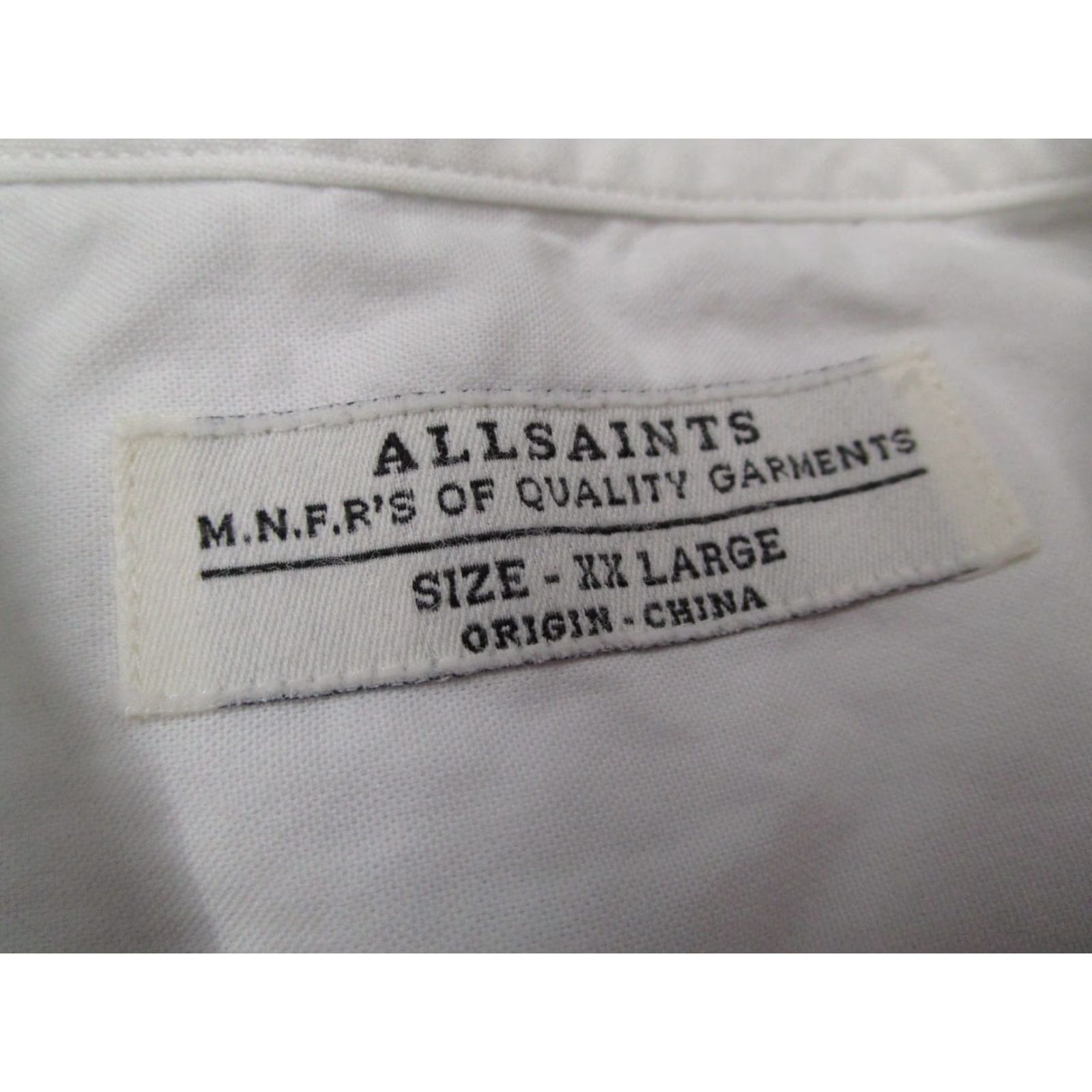 Allsaints ALLSAINTS Button-Up Shirt Mens 2XL White Long Sleeve Casual Workwear Cotton Size US XXL / EU 58 / 5 - 3 Thumbnail