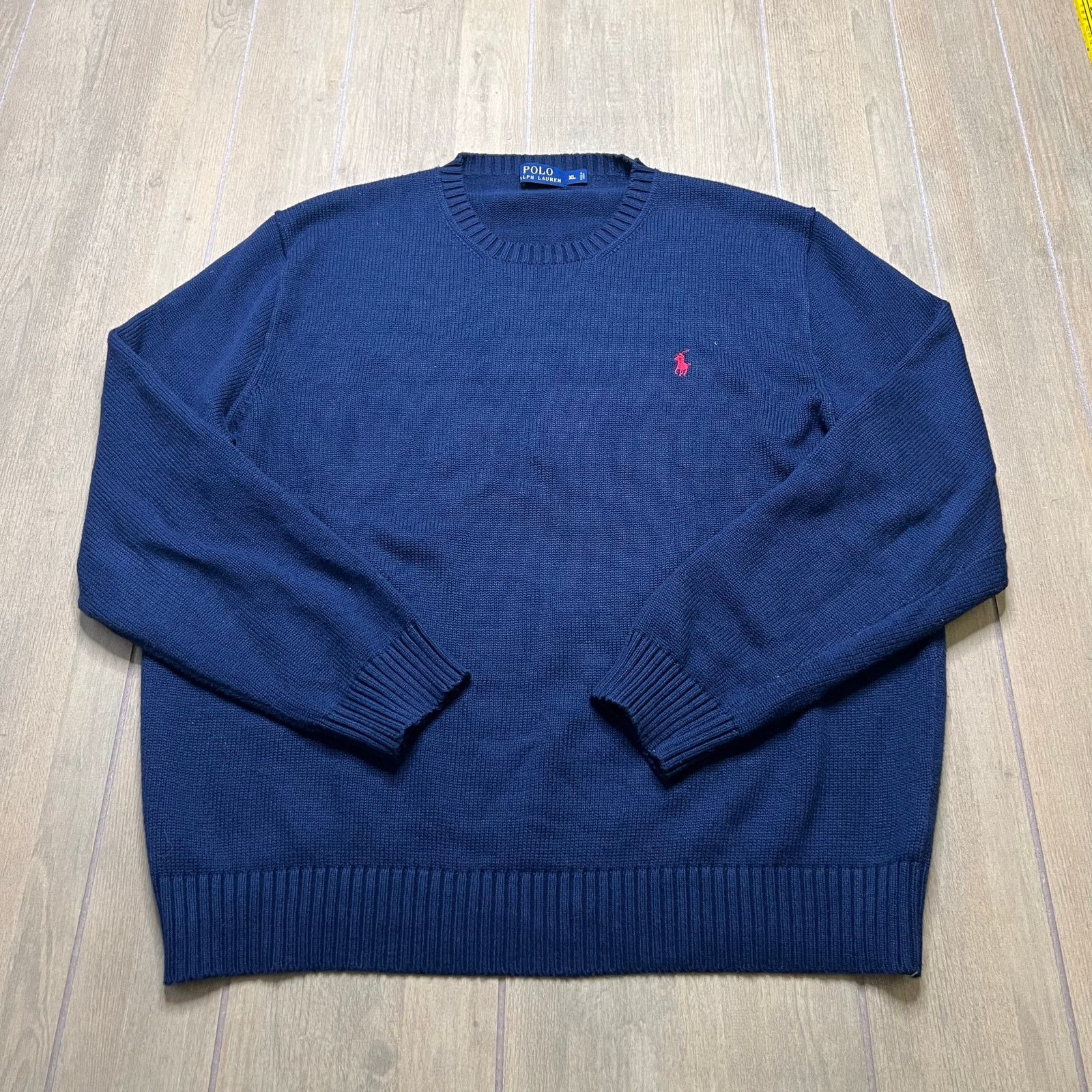 Polo Ralph Lauren Vintage Navy blue Polo by Ralph Lauren sweater Sz XL Y2K Size US XL / EU 56 / 4 - 1 Thumbnail