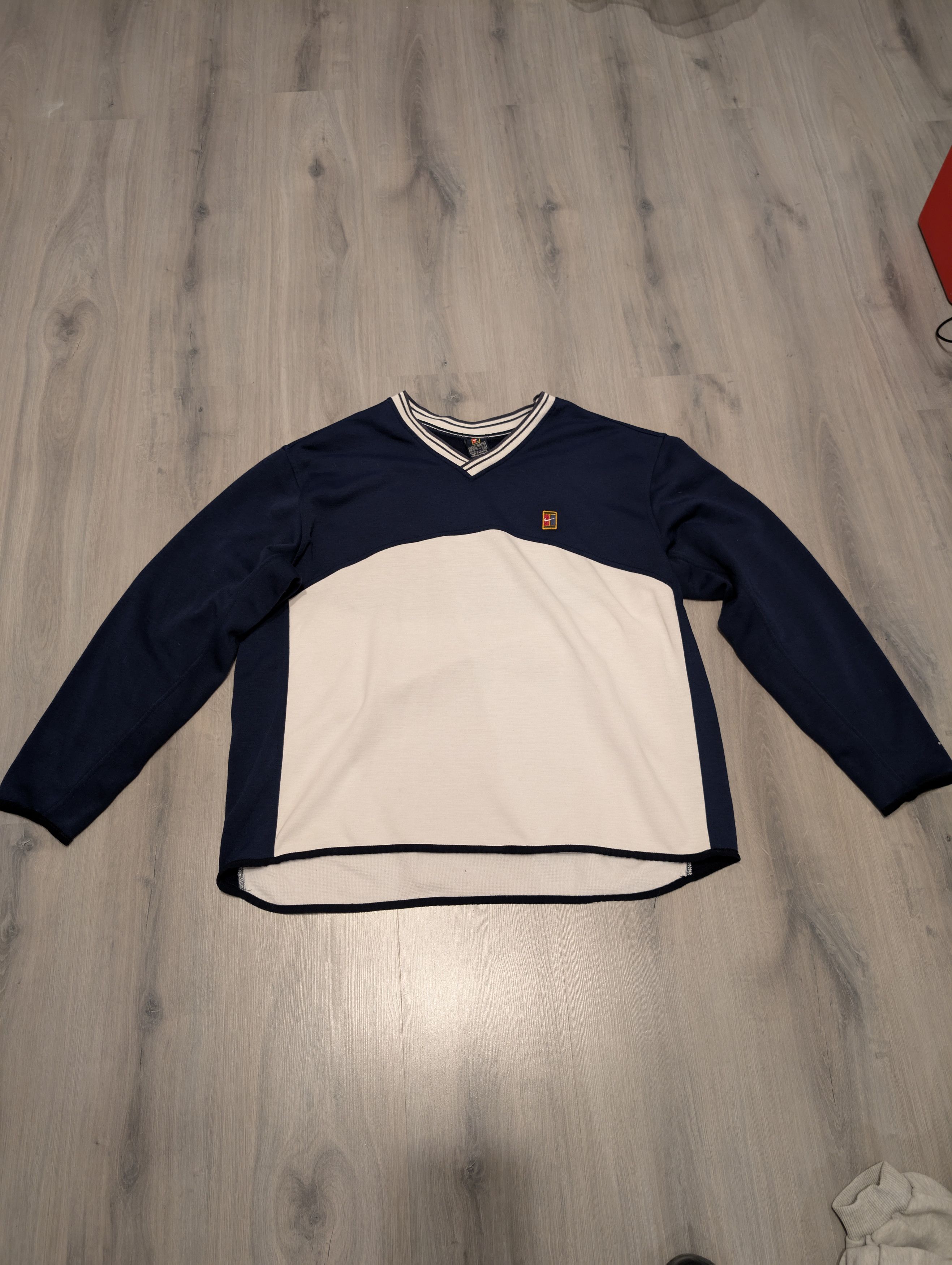 Nike × Vintage Vintage Nike Tennis Court Sweatshirt V Neck Sweater Size US XXL / EU 58 / 5 - 1 Thumbnail