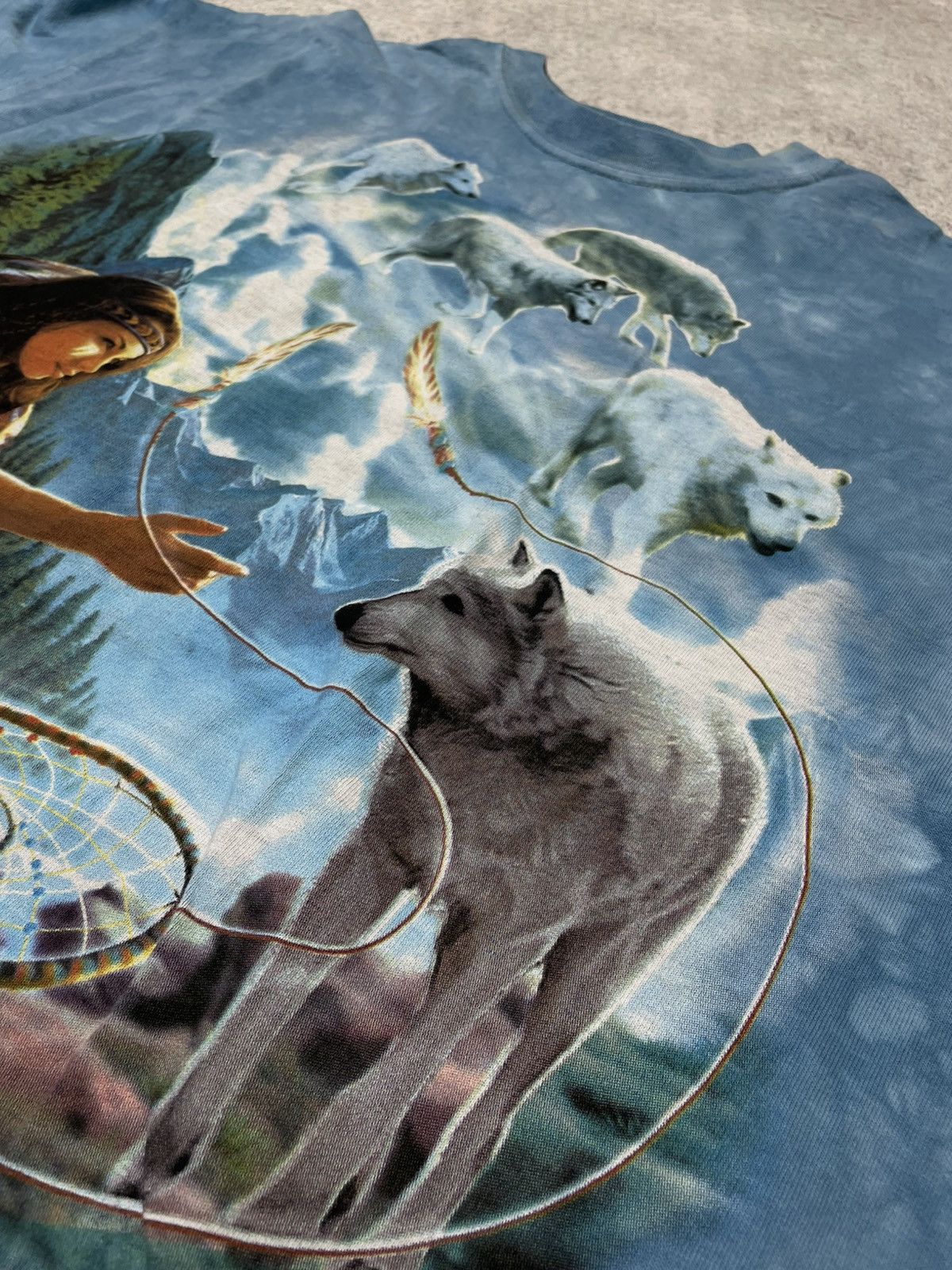 Japanese Brand × The Mountain × Vintage Y2K The Mountain Tee, Wolves And Woman In Dreamscape Size US L / EU 52-54 / 3 - 5 Thumbnail