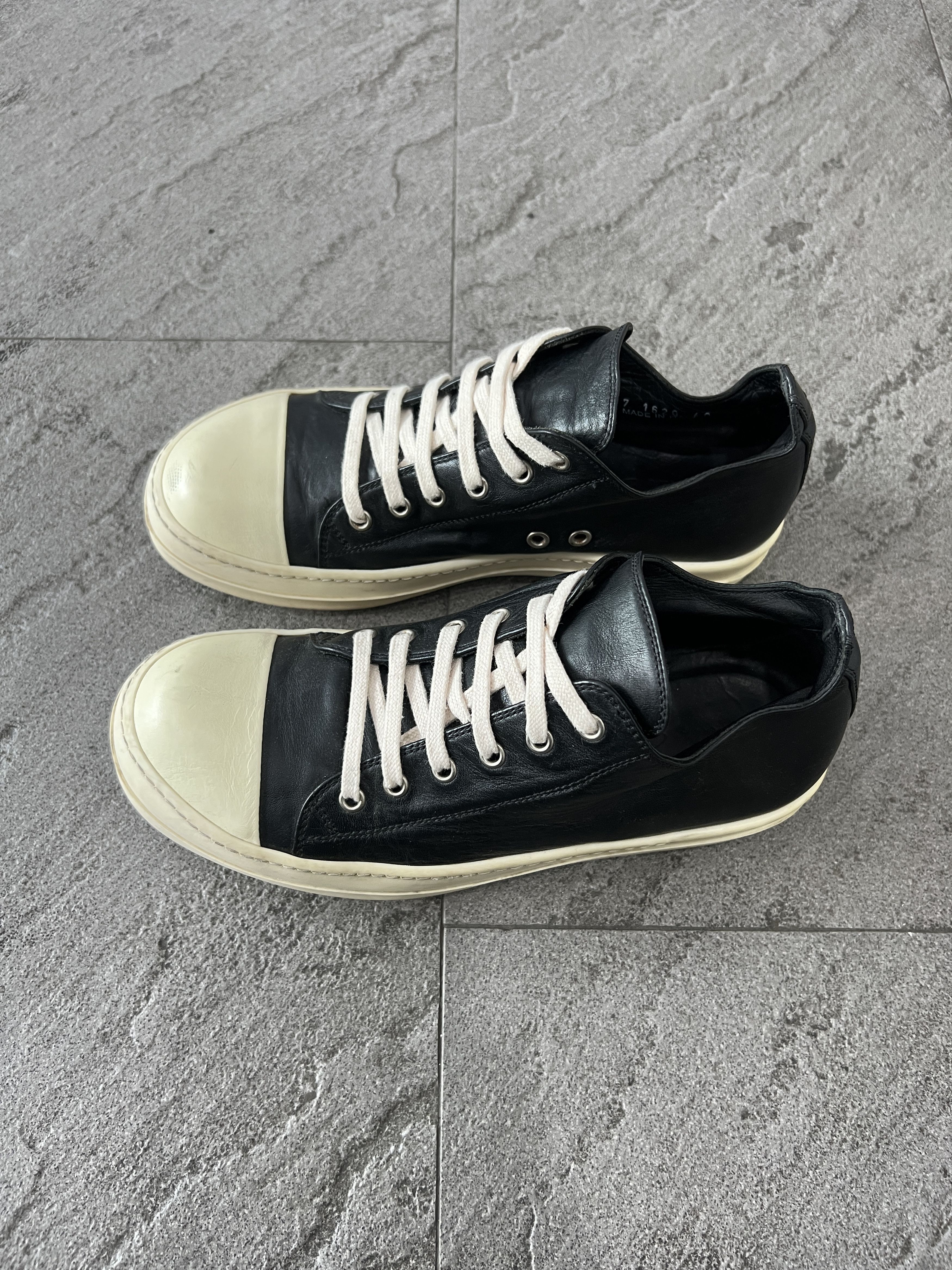 Rick Owens Rick Owens Low Sneaker Black Leather Milk Toe EU40 Size US 7 / EU 40 - 8 Thumbnail