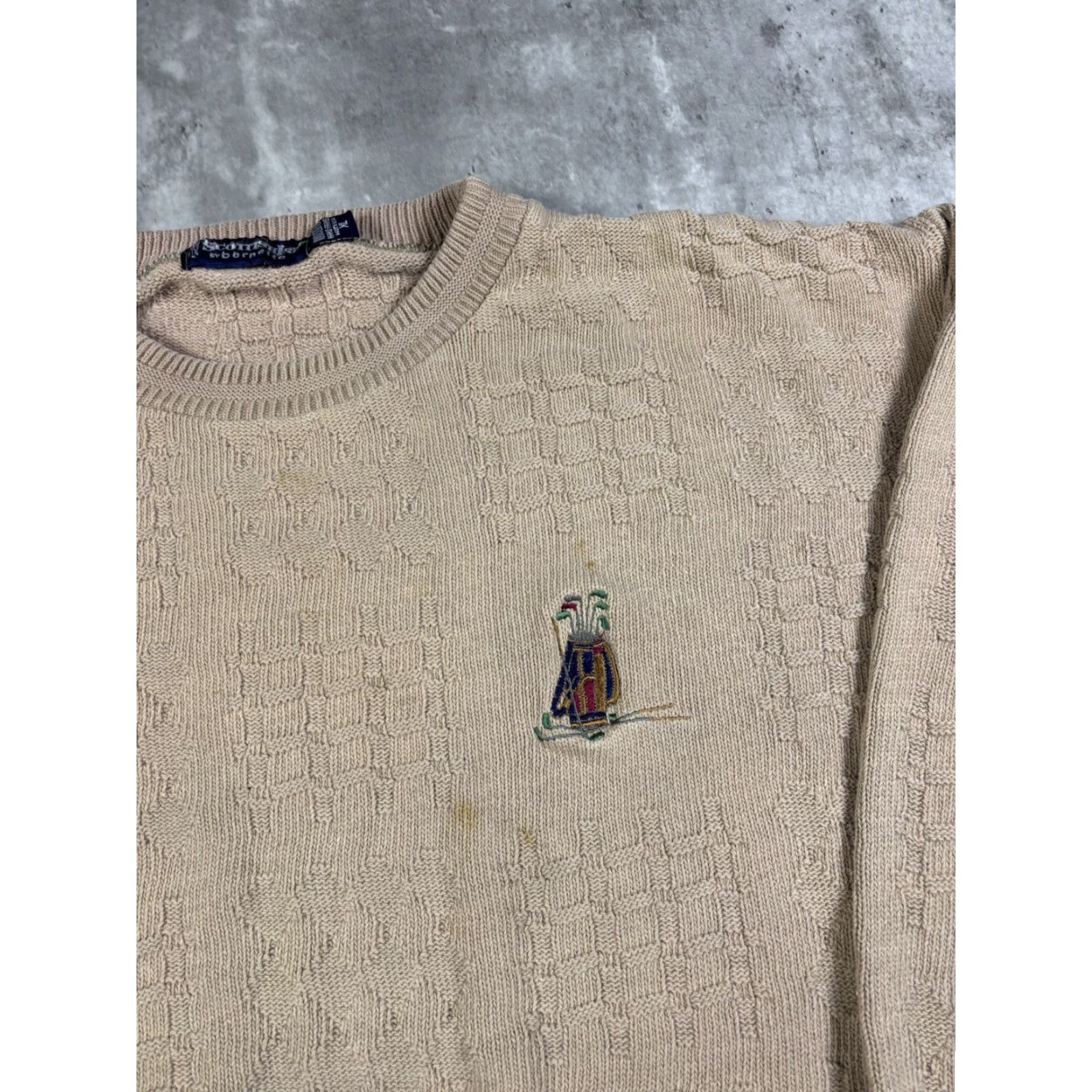 Vintage VINTAGE Golf Embroidered Brown Pullover Knit Sweater Mens XL Size US XL / EU 56 / 4 - 3 Thumbnail