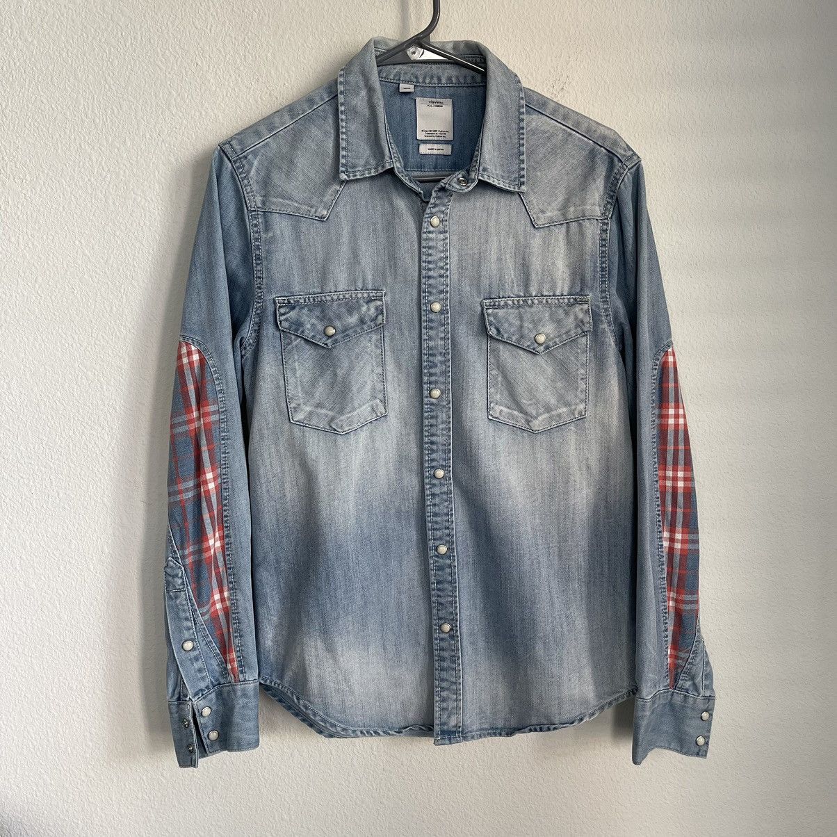 Visvim Visvim Plaid Elbows Button Down LS Western Denim Shirt Size US S / EU 44-46 / 1 - 1 Thumbnail