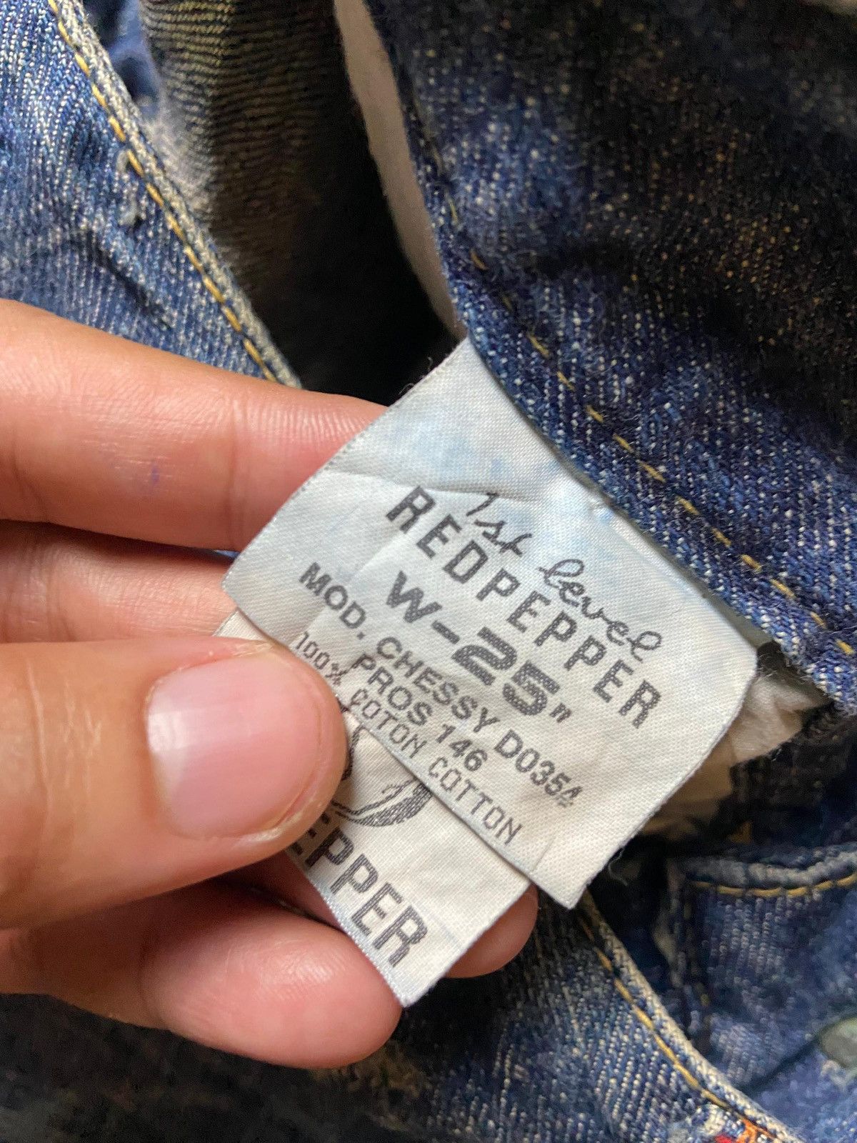Japanese Brand × Vintage Vintage 1971 Red Pepper Distressed Denim Jeans (119) Size 27" / US 4 / IT 40 - 3 Thumbnail