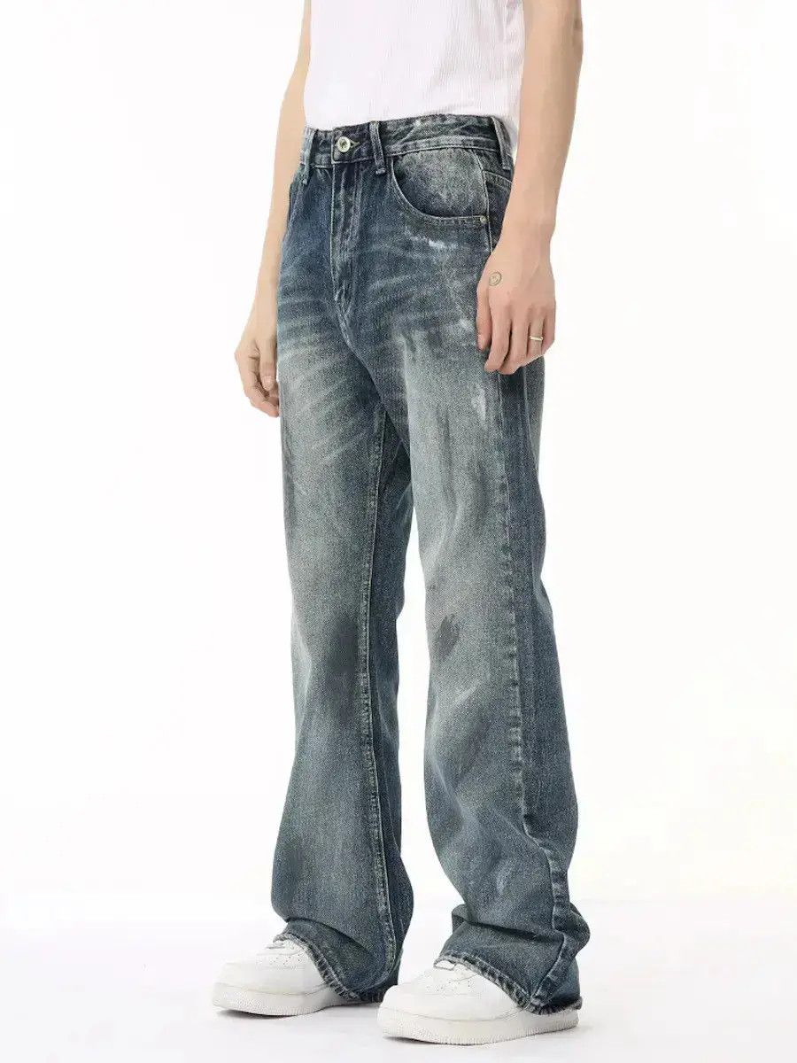 Japanese Brand Retro loose micro flared casual jeans Size US 32 / EU 48 - 3 Thumbnail