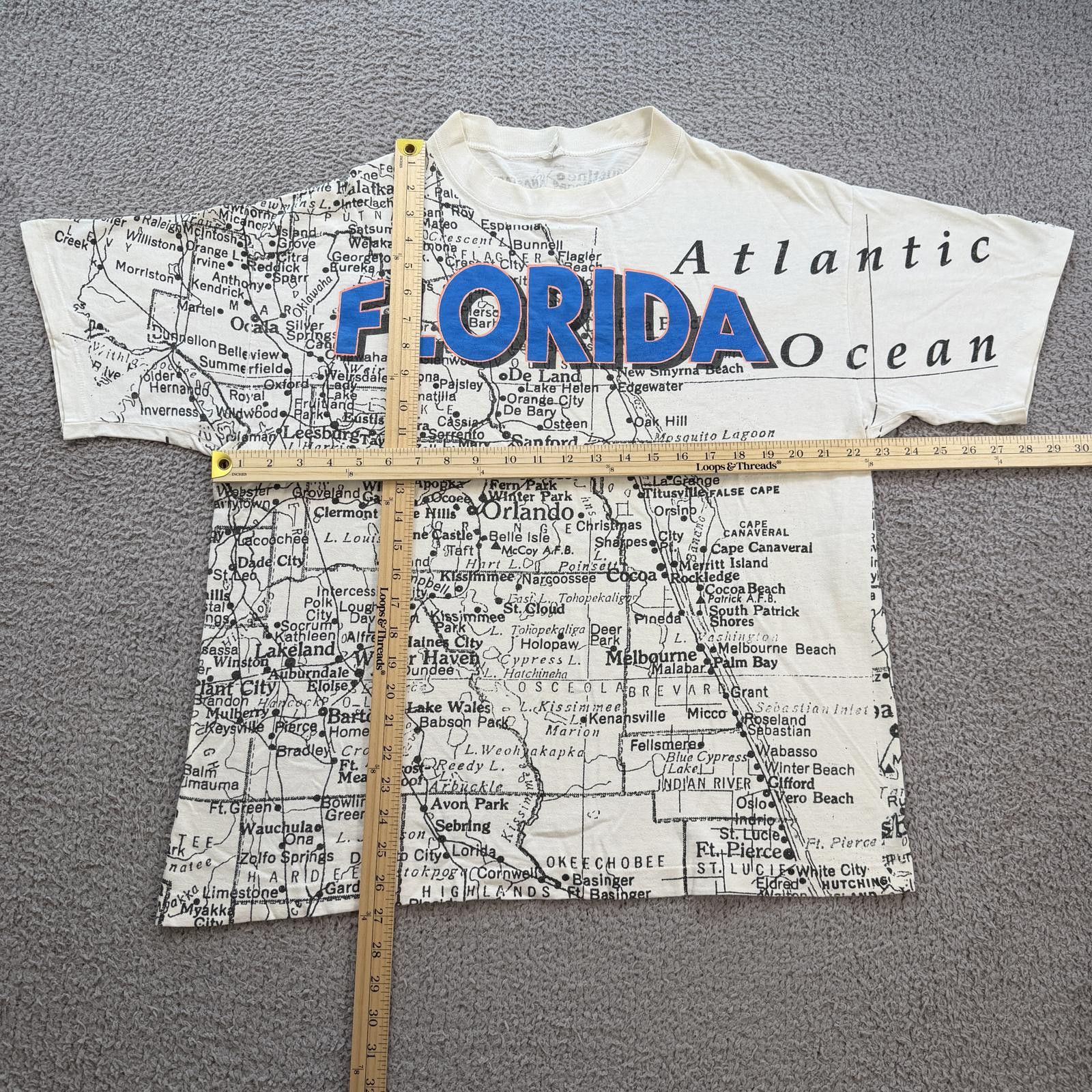 Other Vintage 90s Florida Map AOP T Shirt Single Stitch Tee XL USA Size US XL / EU 56 / 4 - 3 Thumbnail