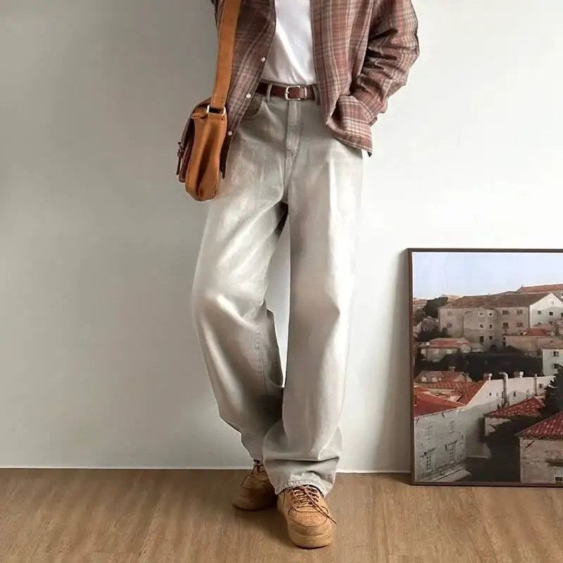 Jean Worn-out Straight Leg Loose Denim Size US 33 - 2 Thumbnail