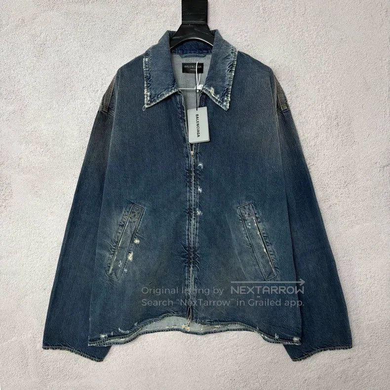 Balenciaga Balenciaga Zipper Destroyed Denim Jacket Size US S / EU 44-46 / 1 - 1 Thumbnail