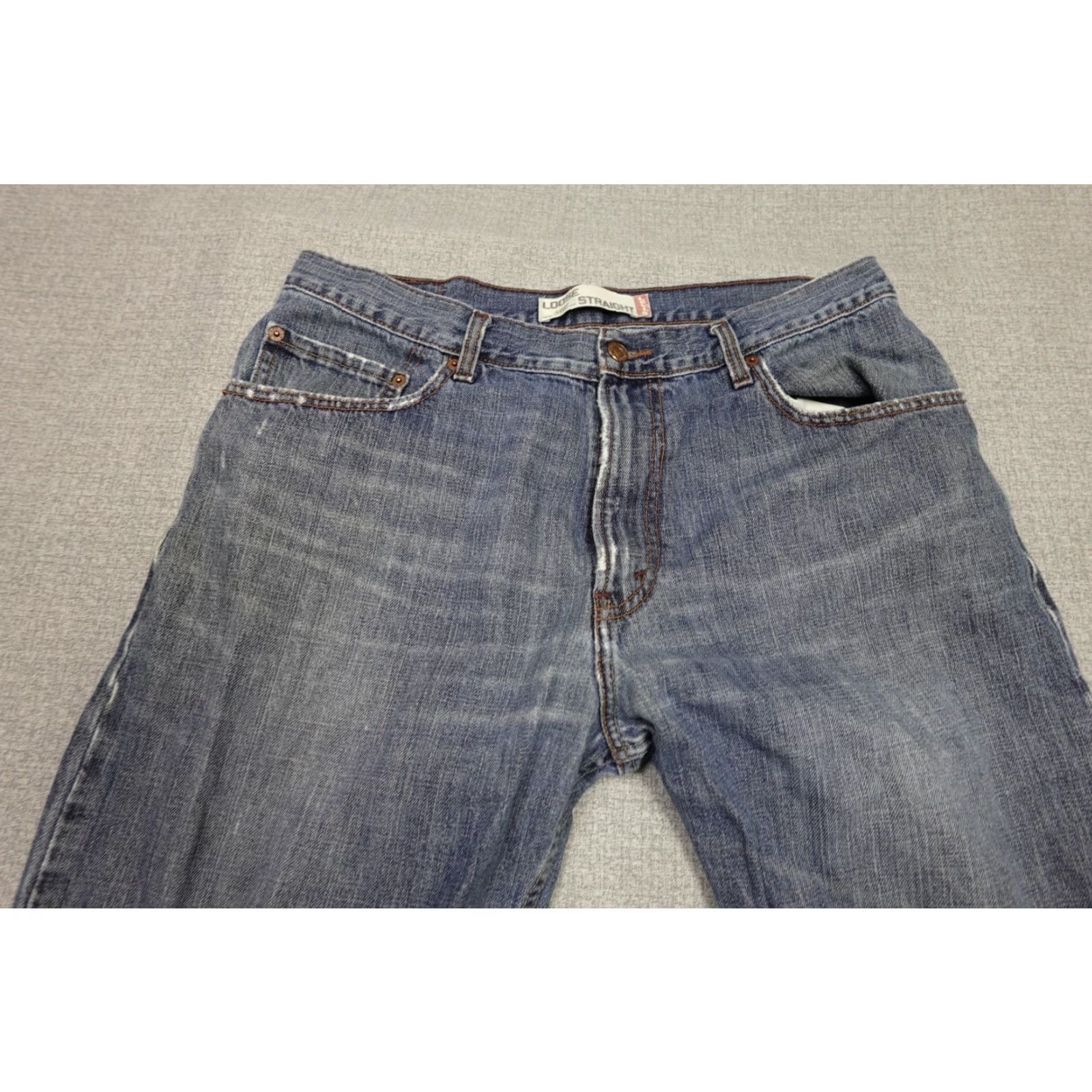 Levi's Levi's 559 Jeans Mens 34x32 Blue Relaxed Straight Dark Wash Denim Cotton Size US 34 / EU 50 - 2 Thumbnail