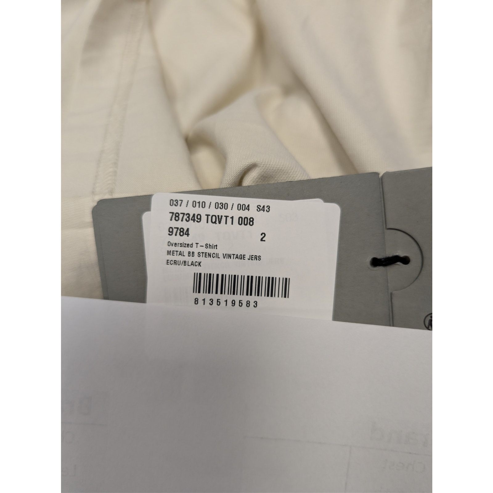 Balenciaga o1rshd1 BB Stencil Vintage Oversized Jersey T-Shirt in Ecru Size US M / EU 48-50 / 2 - 23 Thumbnail