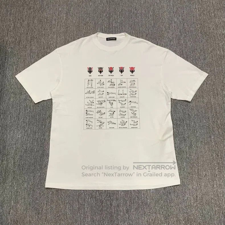 Balenciaga Balenciaga White Gymnast Print T-Shirt. Size US S / EU 44-46 / 1 - 1 Thumbnail