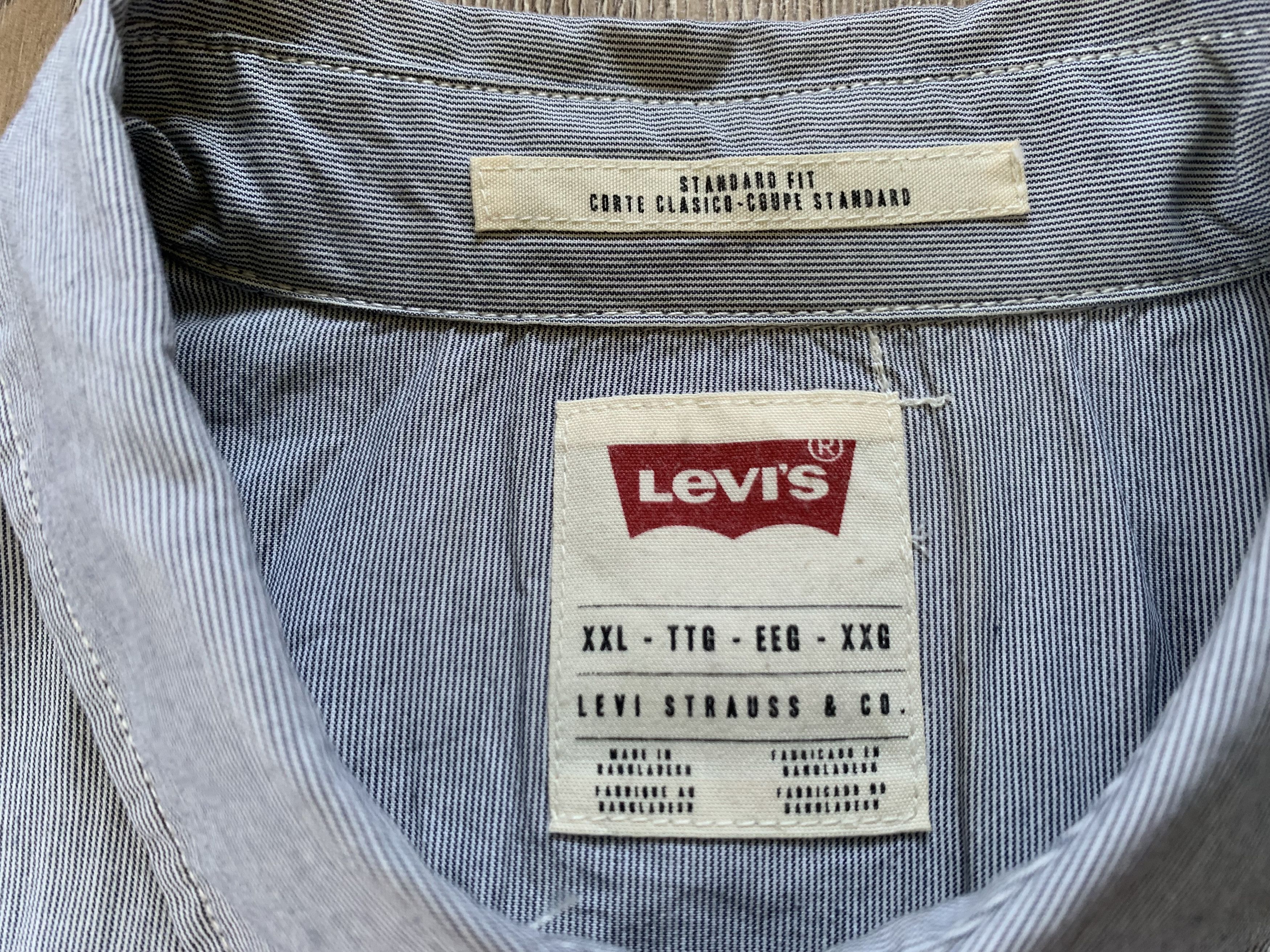 Levi's Levi’s Standard Fit Stripe Cotton Short Sleeve Shirt Size US XXL / EU 58 / 5 - 6 Thumbnail