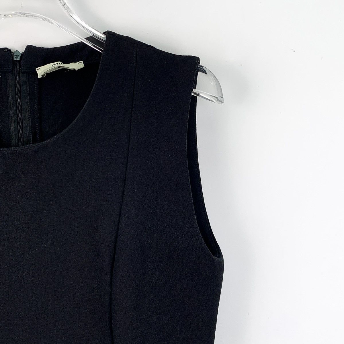 Fendi endi Black Pocket Leather Patchwork Wool Sleeveless Dress Size XS / US 0-2 / IT 36-38 - 3 Thumbnail